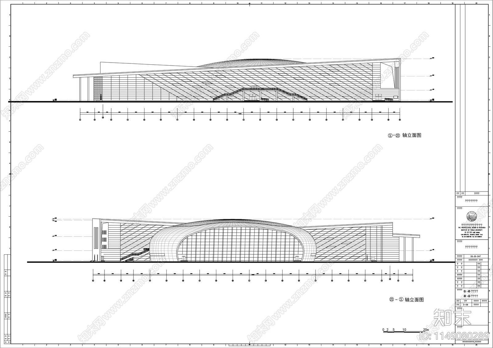 游泳馆建筑cad施工图下载【ID:1149080289】