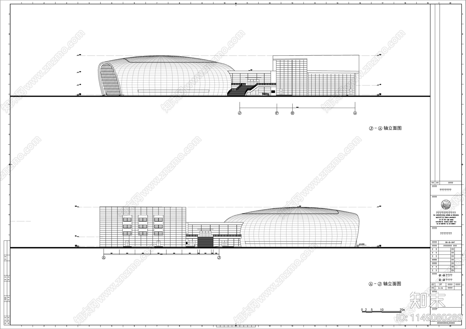 游泳馆建筑cad施工图下载【ID:1149080289】
