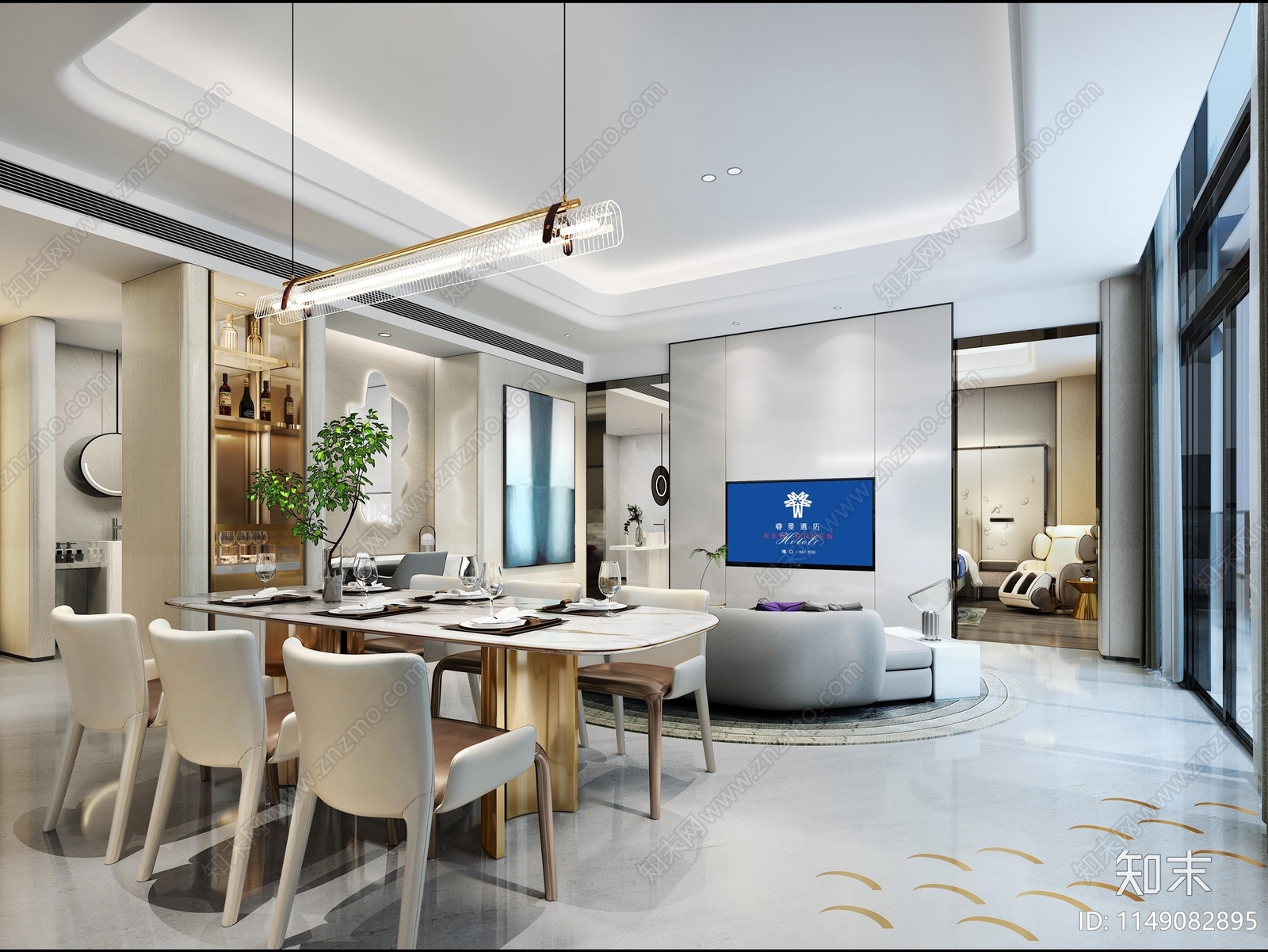 海口免税城睿景酒店cad施工图下载【ID:1149082895】