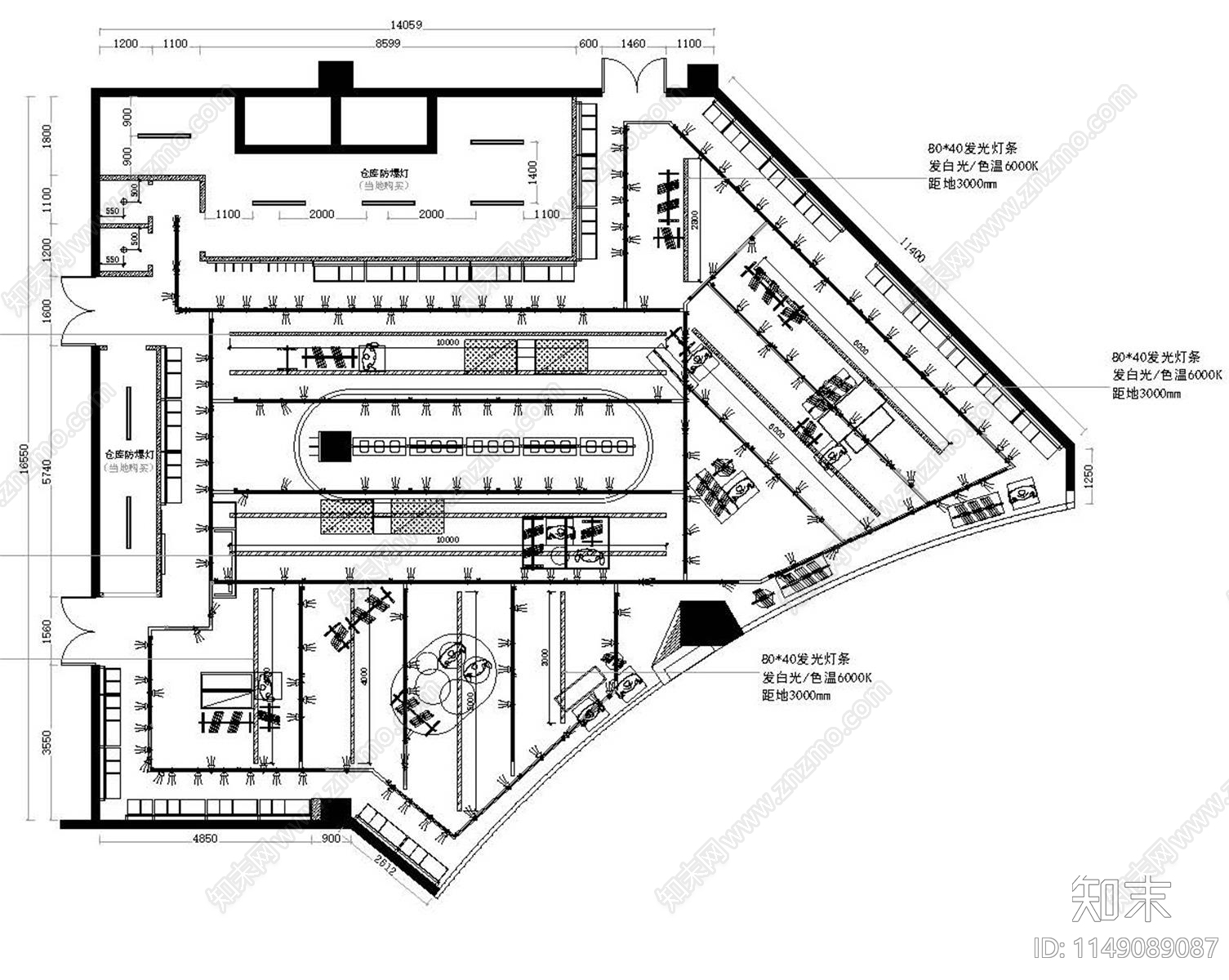 运动品牌服装店室内cad施工图下载【ID:1149089087】