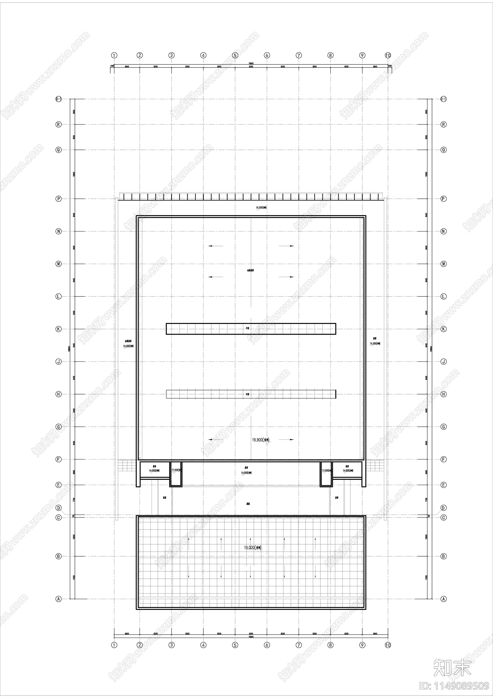 某师范大学体育馆建筑cad施工图下载【ID:1149089509】