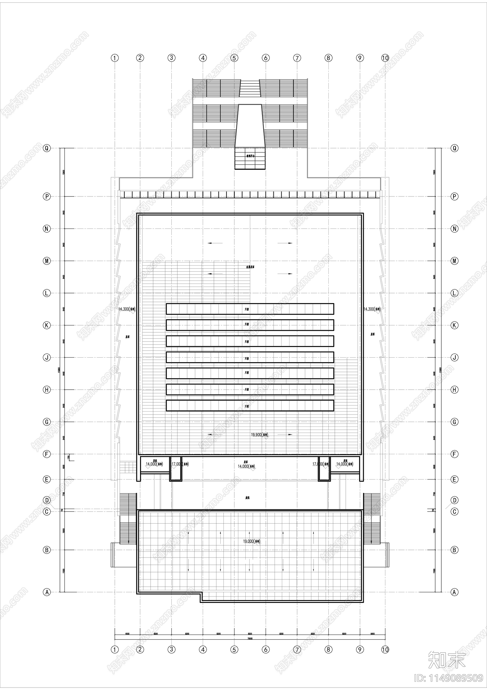 某师范大学体育馆建筑cad施工图下载【ID:1149089509】