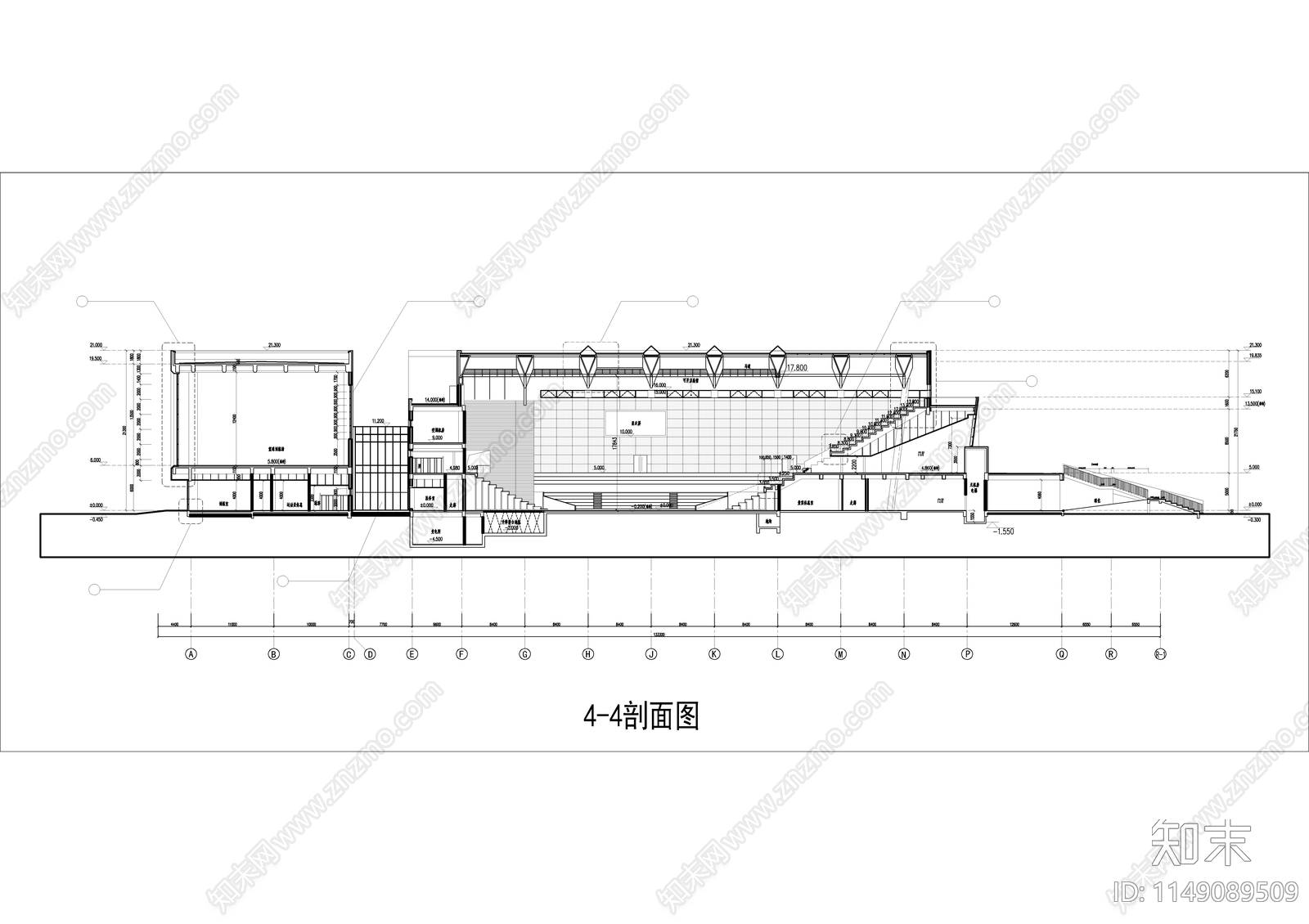 某师范大学体育馆建筑cad施工图下载【ID:1149089509】