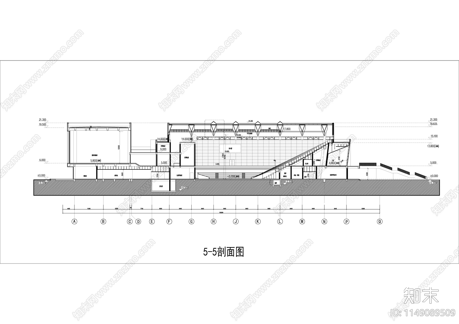 某师范大学体育馆建筑cad施工图下载【ID:1149089509】