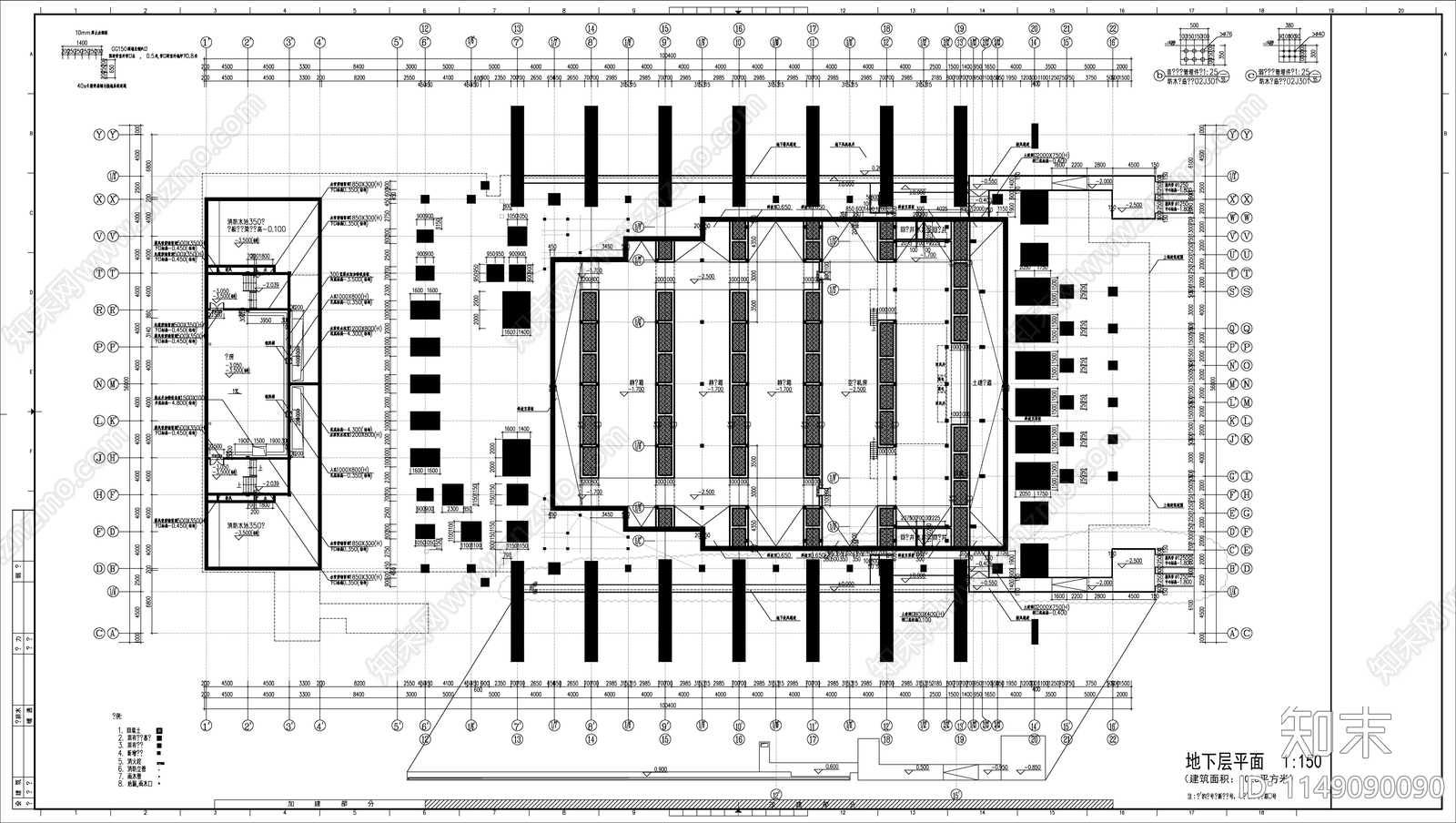 某高校大礼堂建筑cad施工图下载【ID:1149090090】