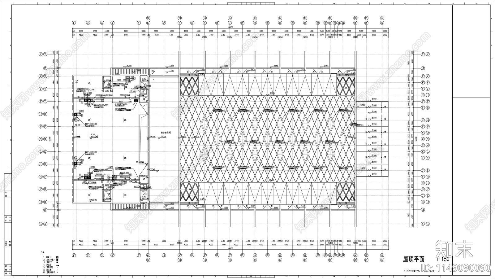 某高校大礼堂建筑cad施工图下载【ID:1149090090】