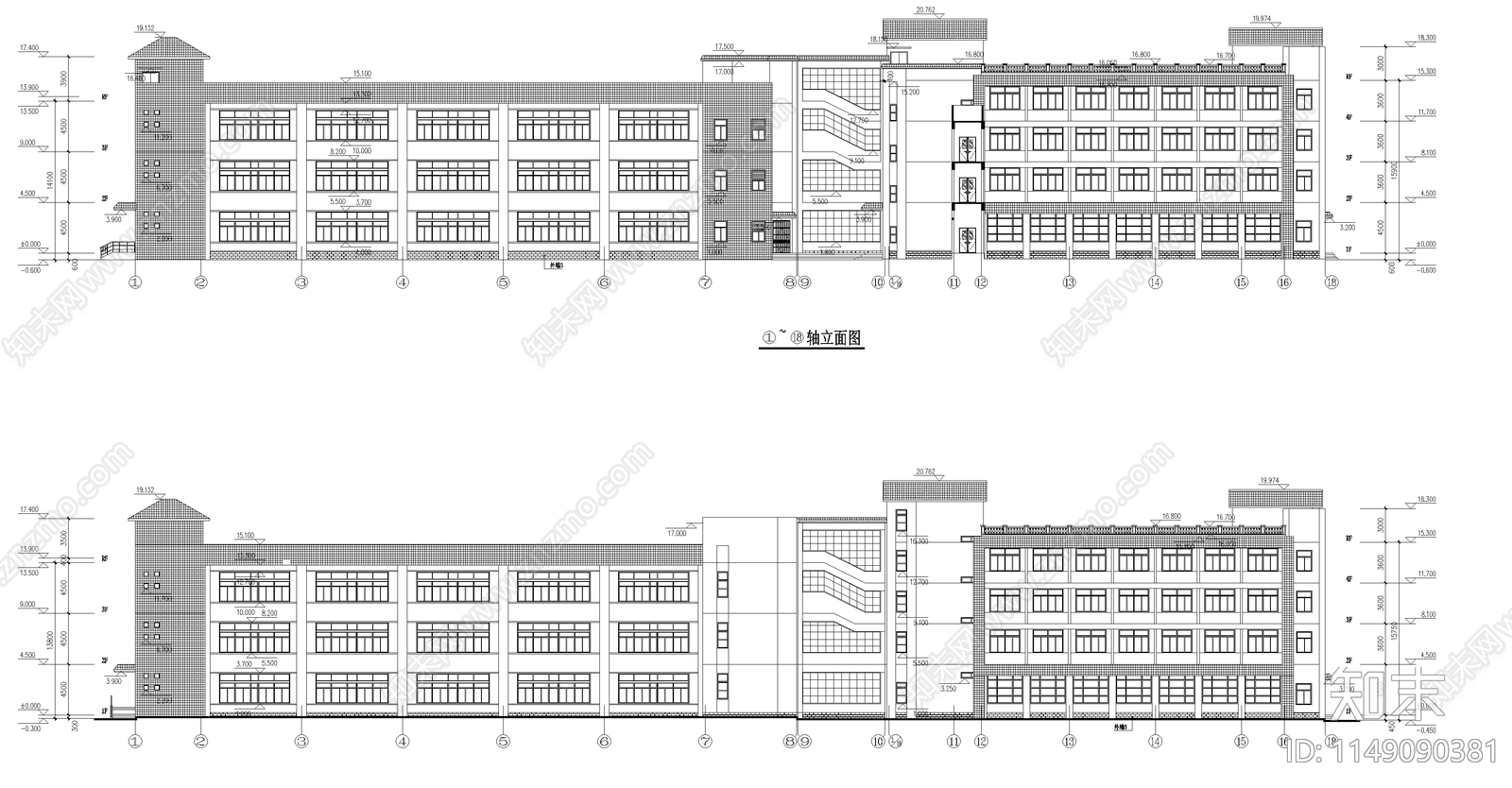 某市监舍建筑cad施工图下载【ID:1149090381】