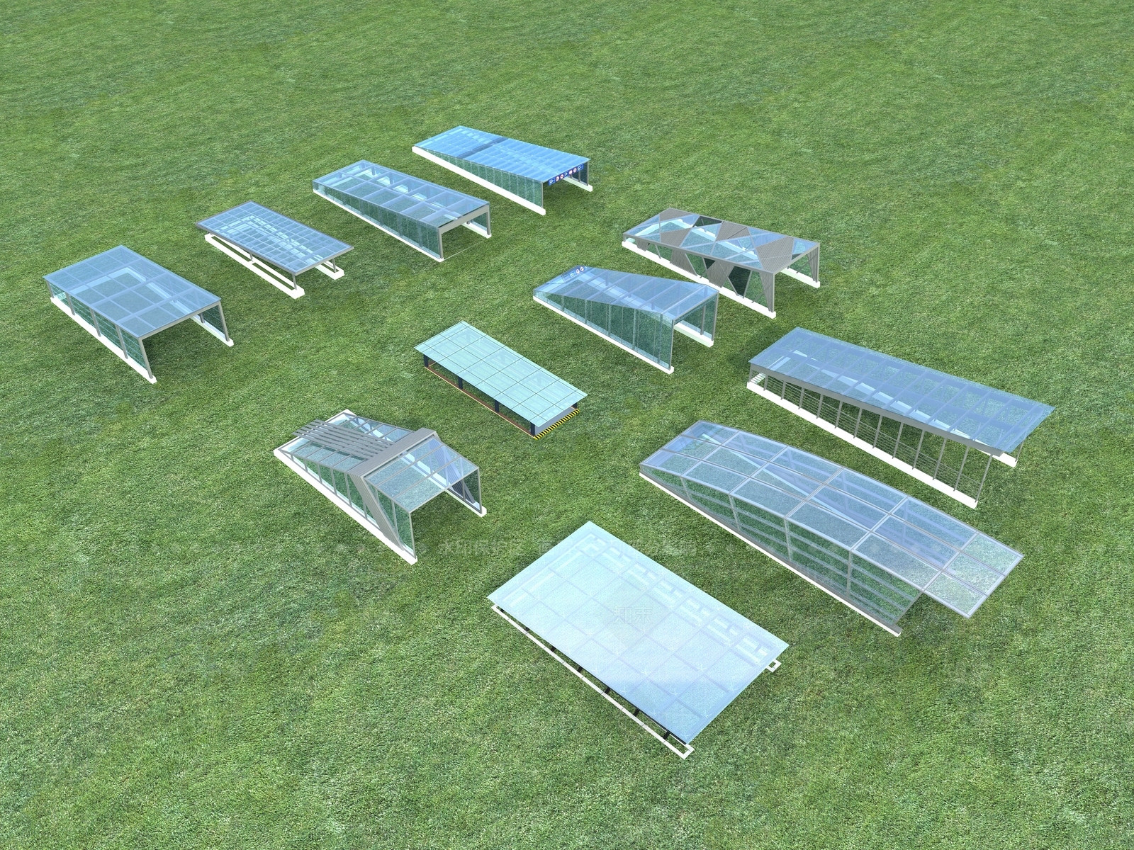 现代地下车库雨棚3D模型下载【ID:1149093218】