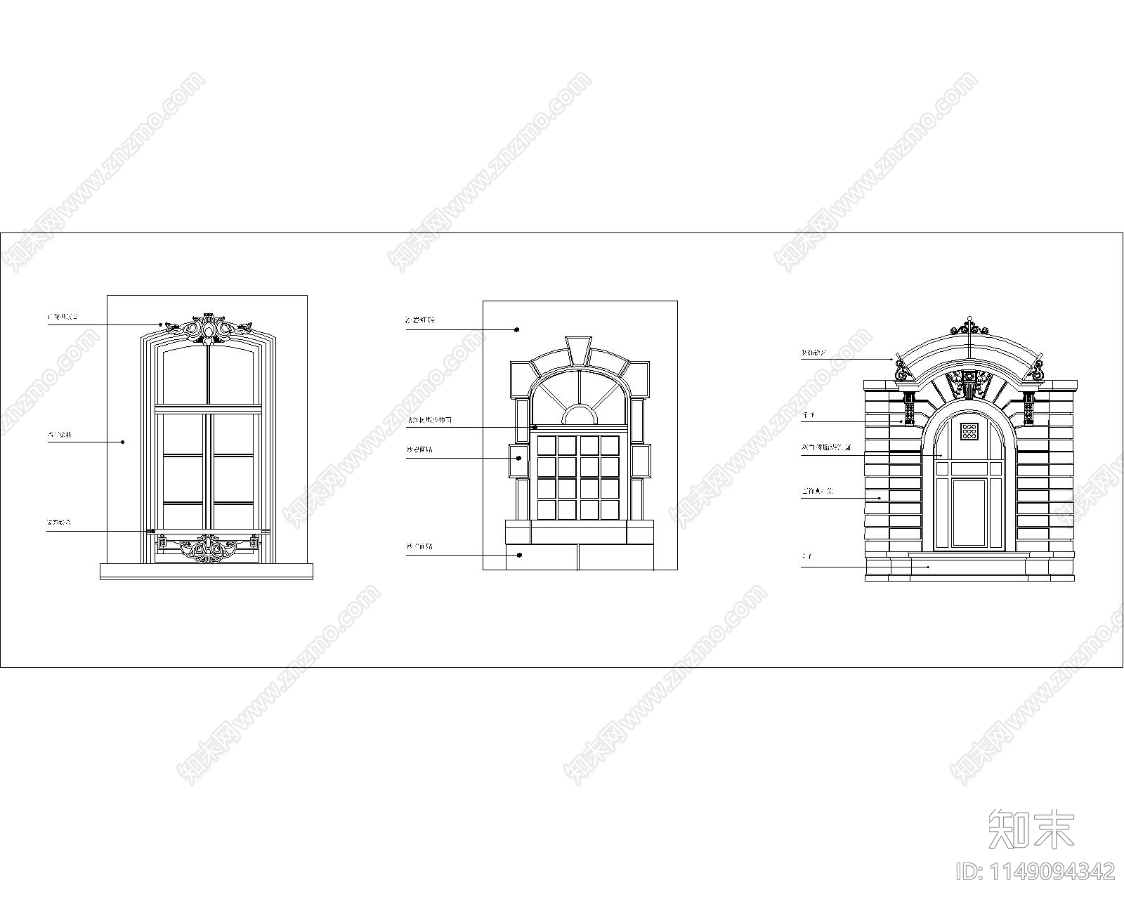 比利时门窗建筑节点cad施工图下载【ID:1149094342】