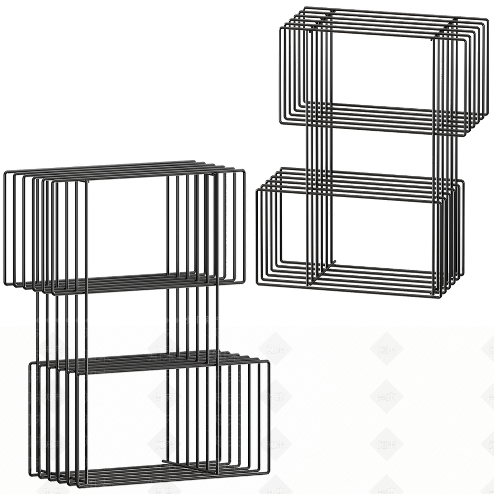 Bijoue工业风铁艺书架3D模型下载【ID:1149097247】