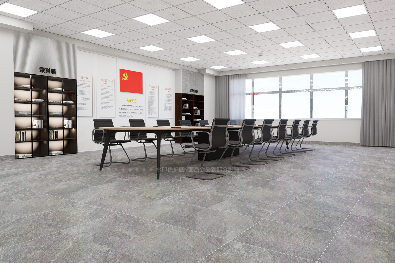 现代党建会议室SU模型下载【ID:1149299701】