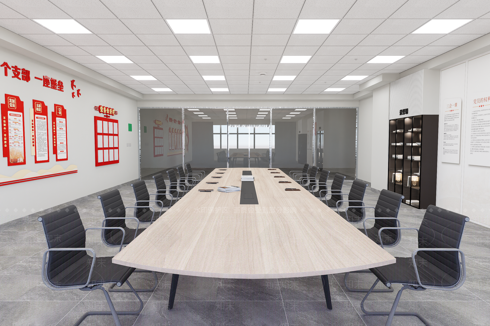 现代党建会议室SU模型下载【ID:1149299701】