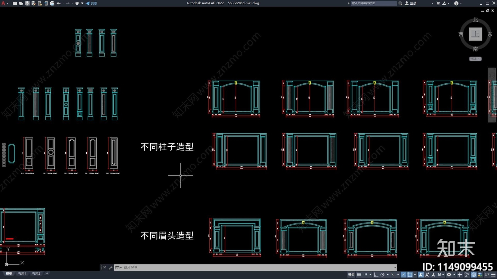 背景墙电视墙石材饰面cad施工图下载【ID:1149099455】