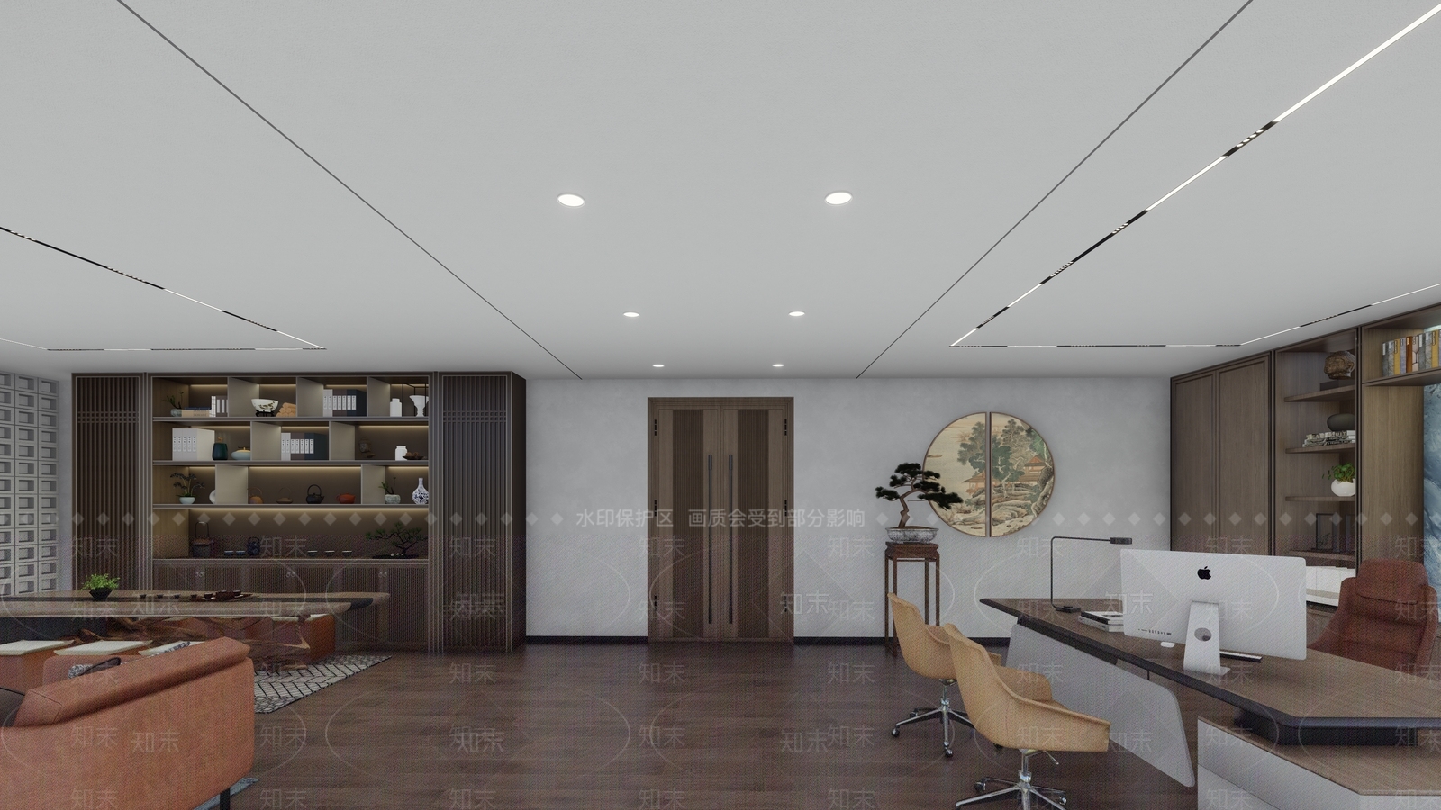 新中式经理办公室SU模型下载【ID:1149102501】