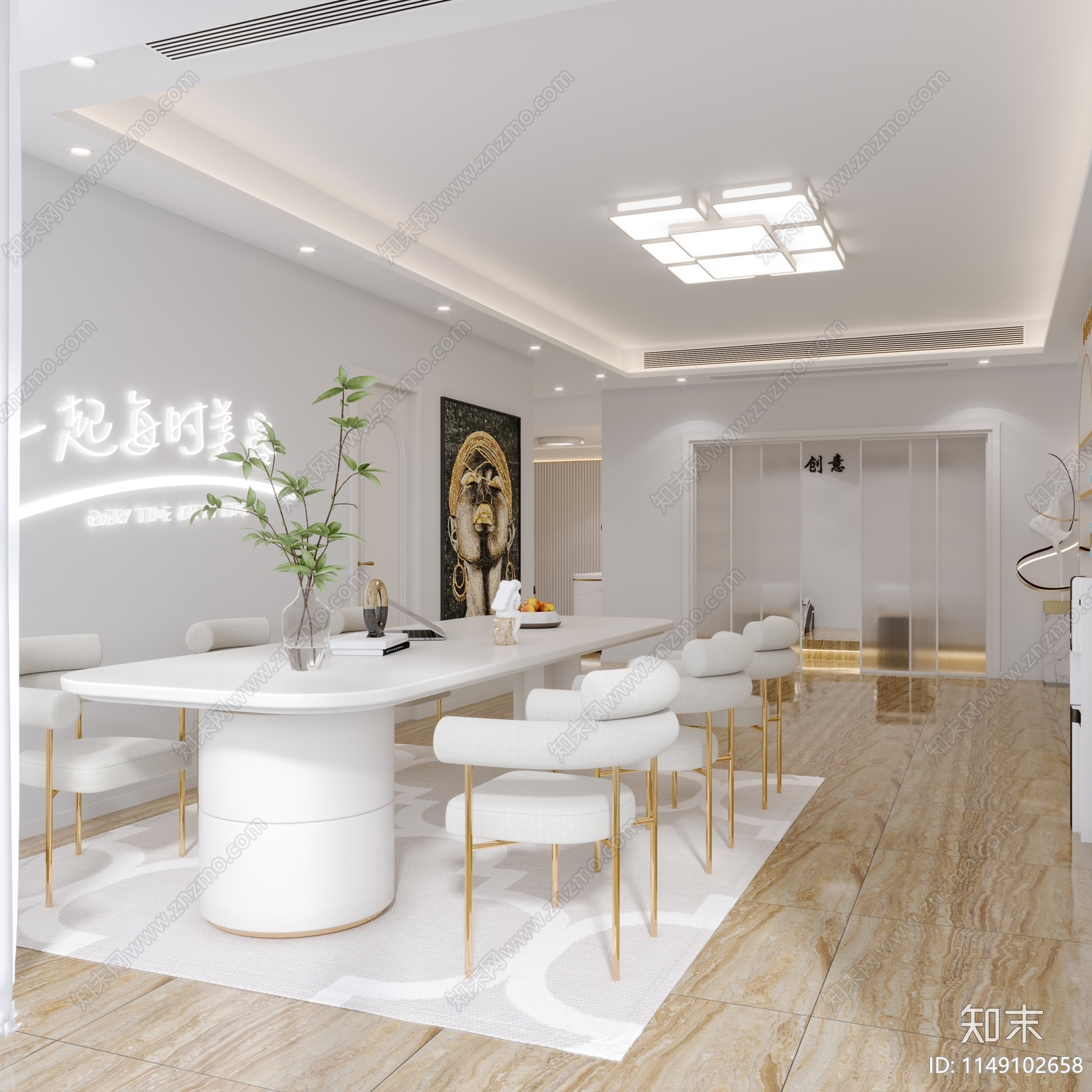 现代美发店3D模型下载【ID:1149102658】