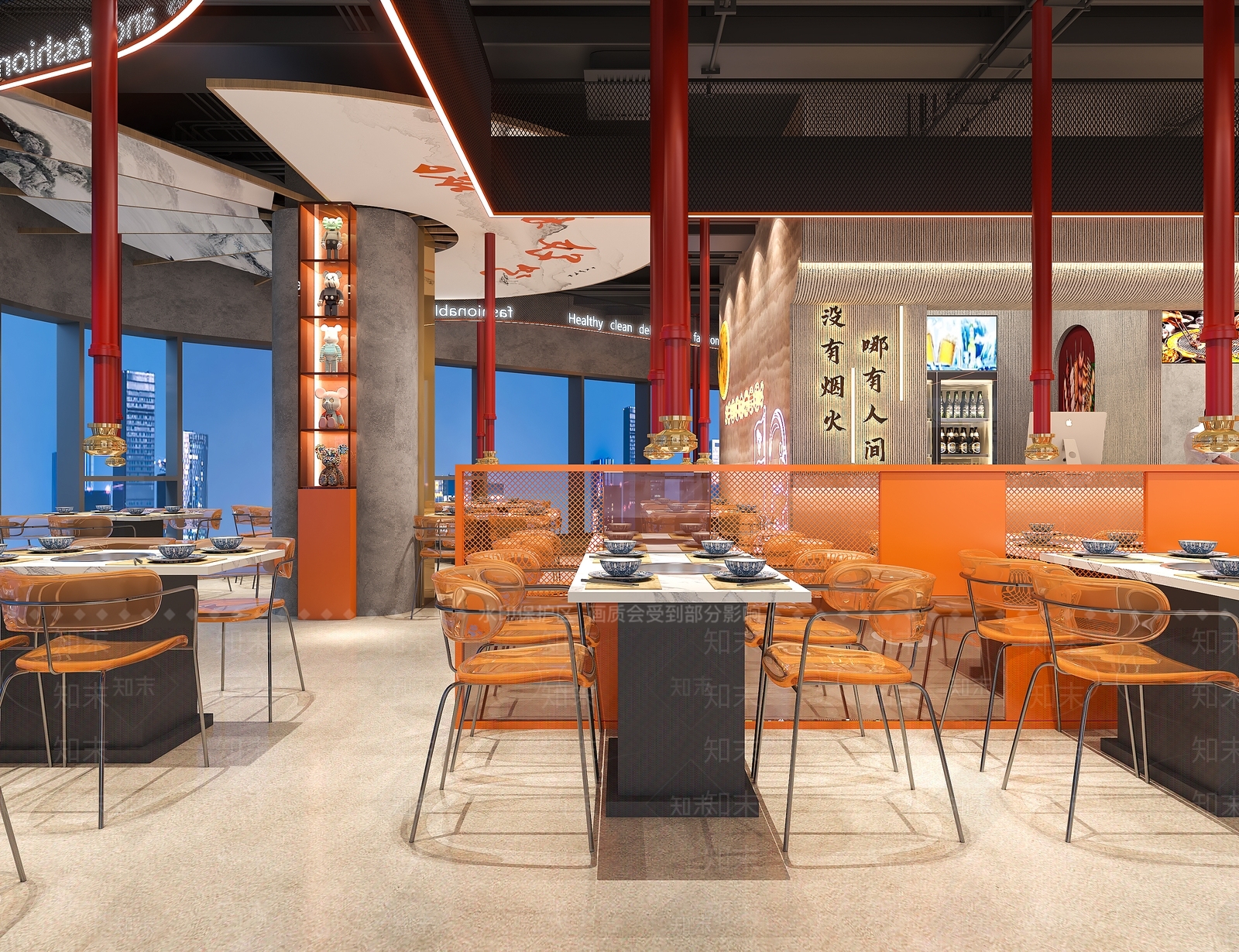 现代烧烤店3D模型下载【ID:1214143986】