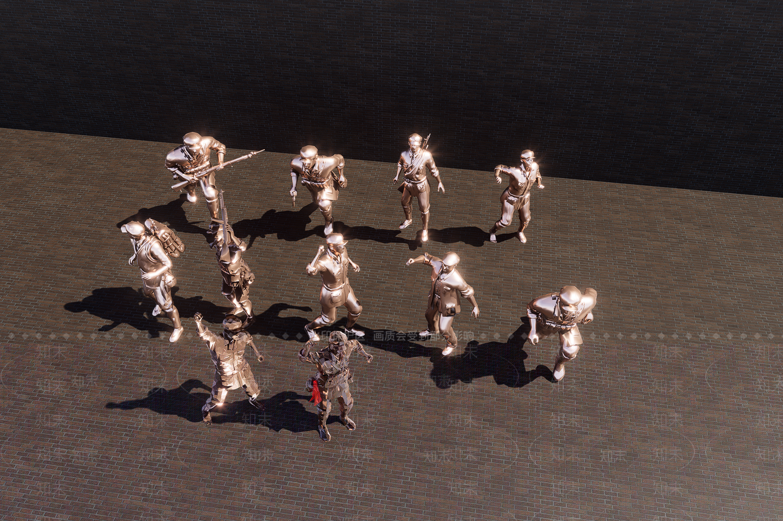 现代红色文化人物雕塑SU模型下载【ID:1149108714】