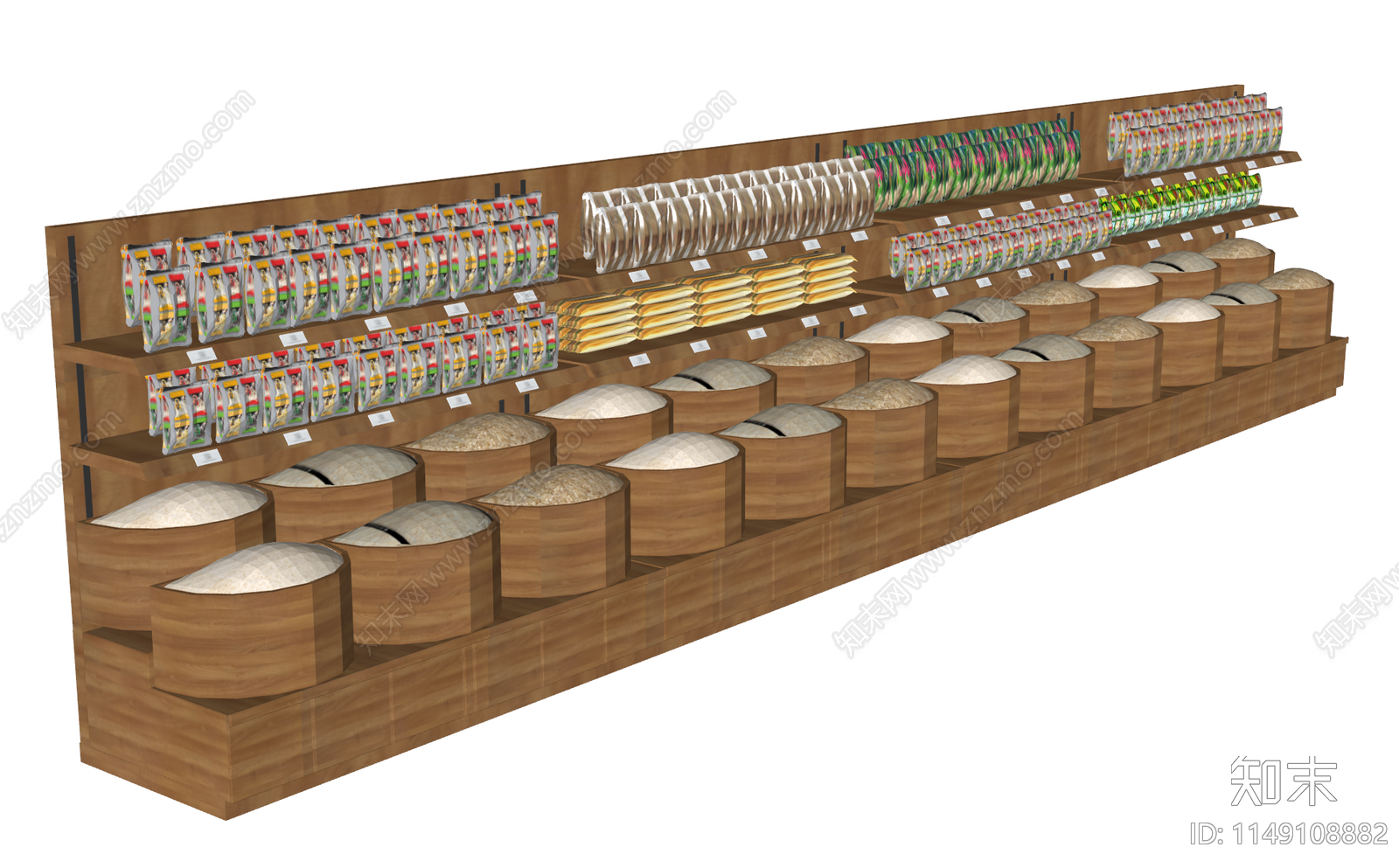 现代超市货架SU模型下载【ID:1149108882】