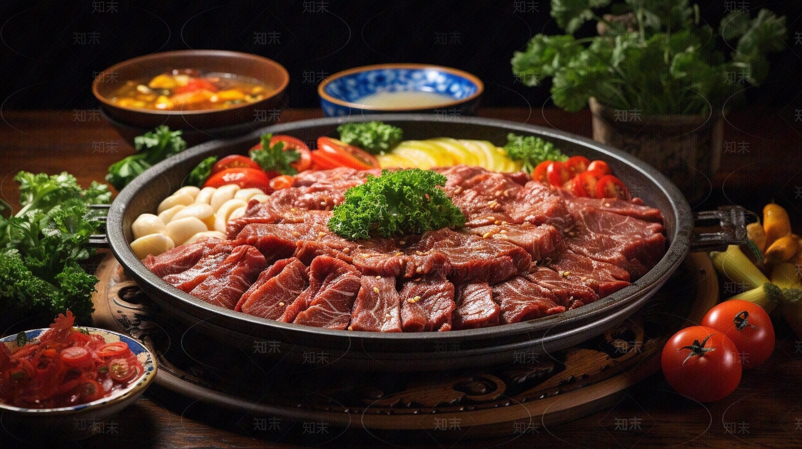 潮汕牛肉火锅美食海报贴图下载【ID:1149110798】