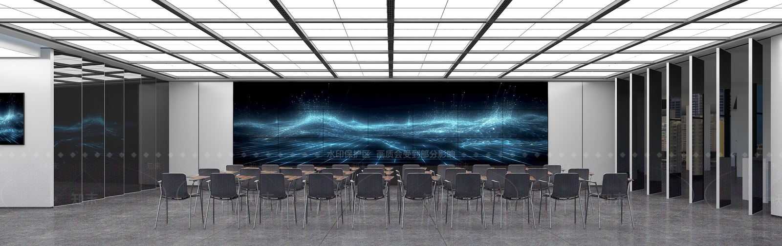 现代多功能会议室3D模型下载【ID:1149111387】