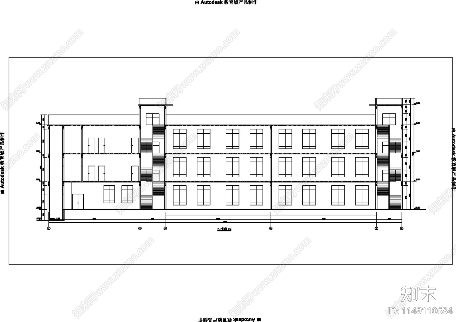 幼儿园建筑cad施工图下载【ID:1149110684】