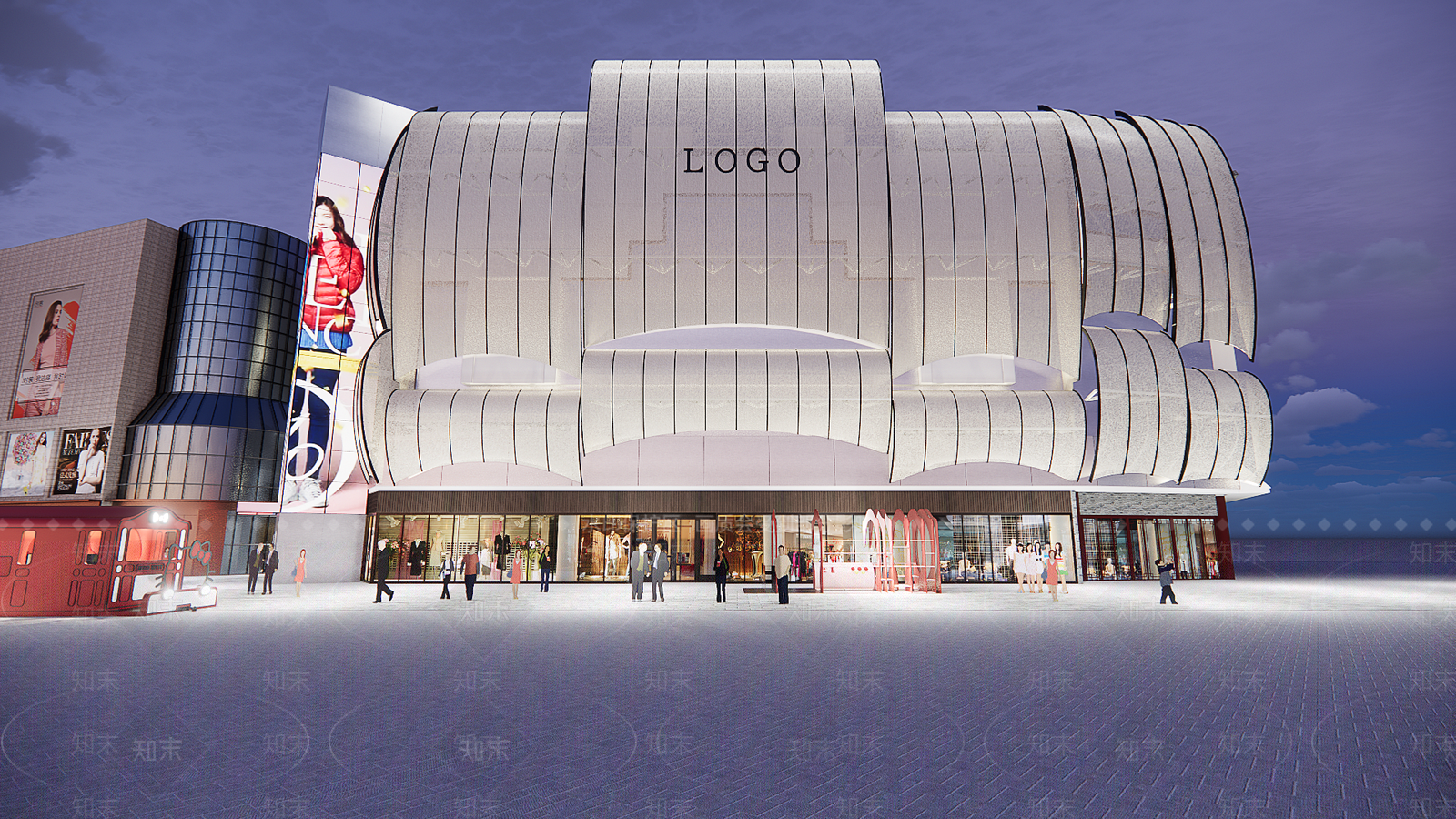 现代商场外立面SU模型下载【ID:1149113767】