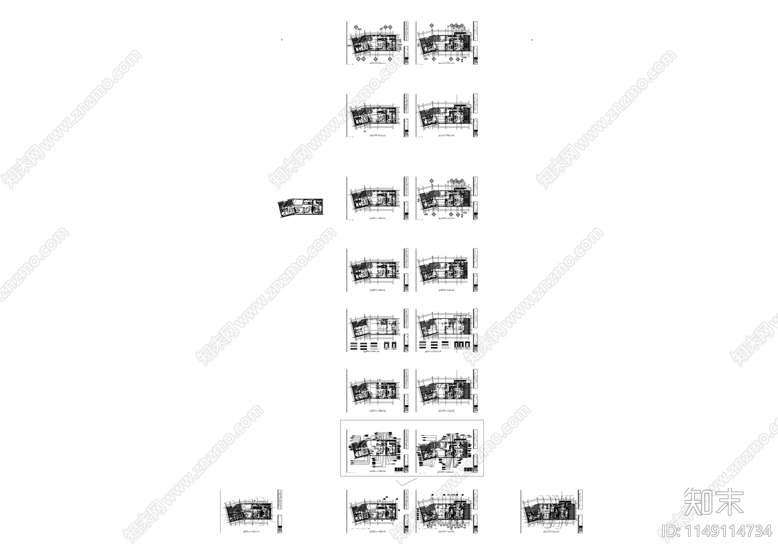 某奢华公寓室内cad施工图下载【ID:1149114734】