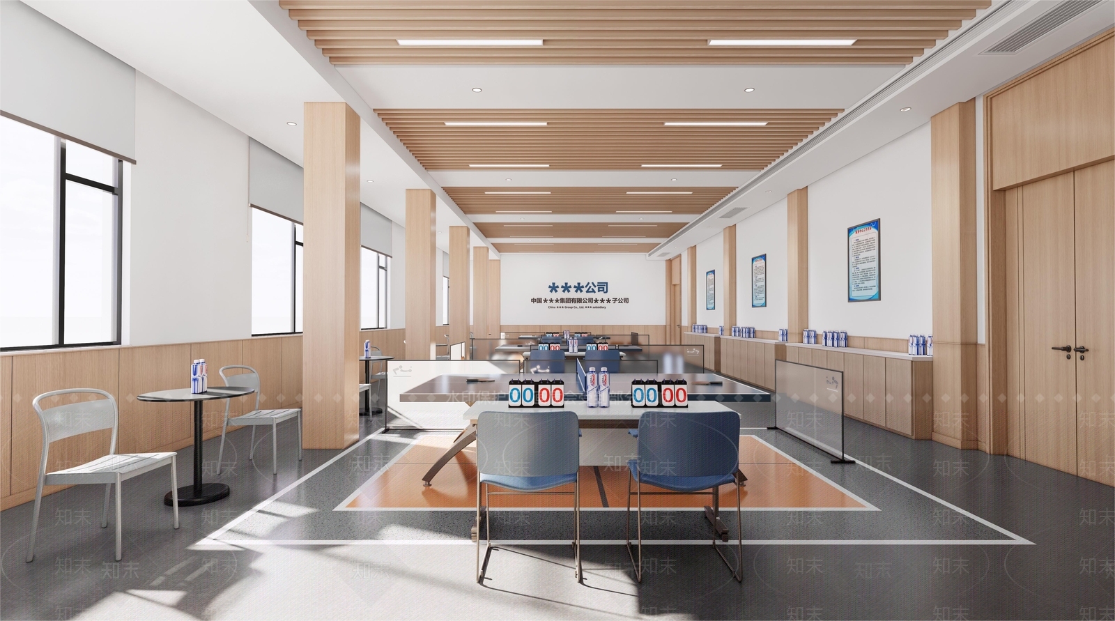 现代乒乓球室SU模型下载【ID:1149116236】