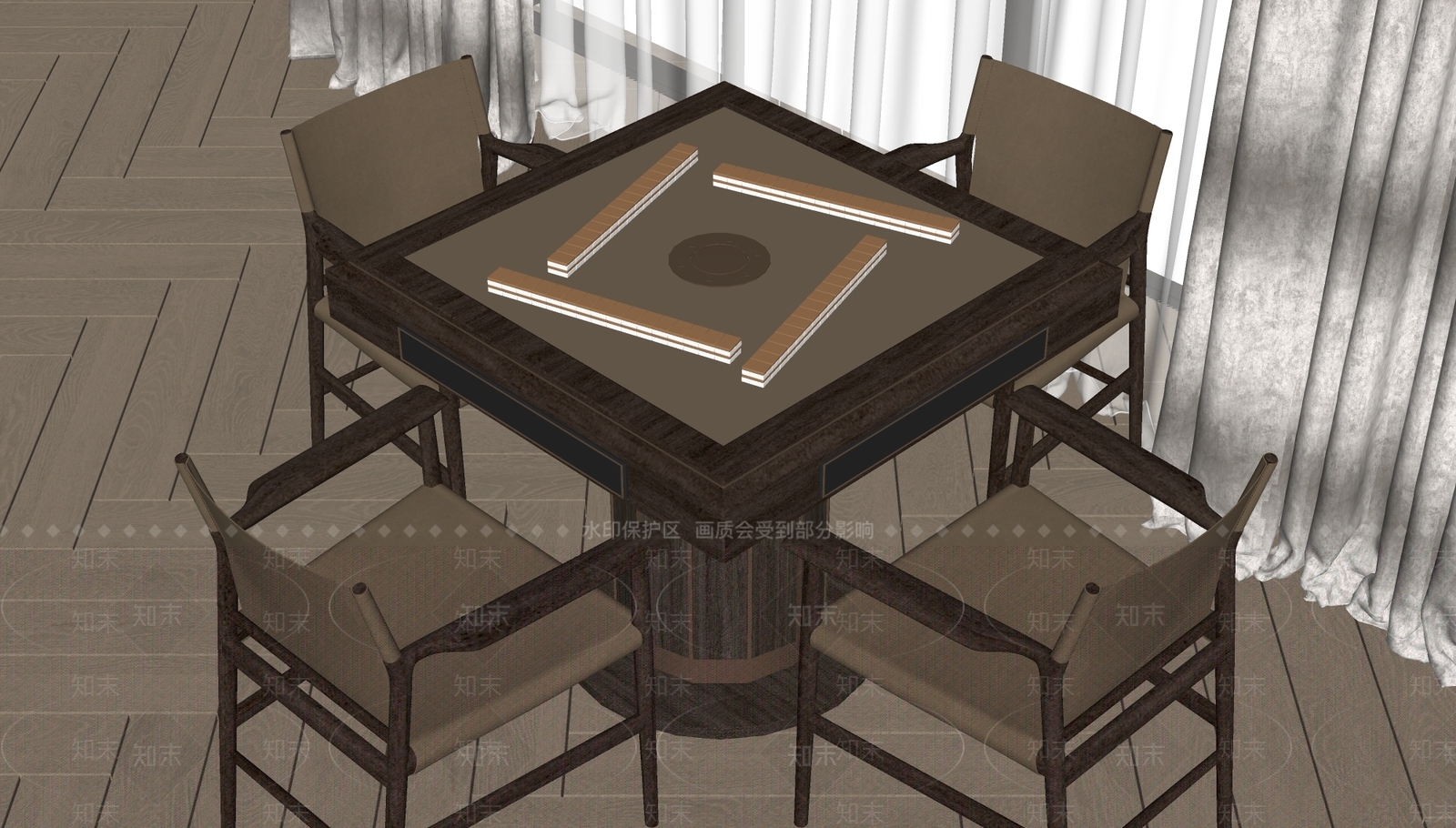 棋牌桌SU模型下载【ID:1149129724】