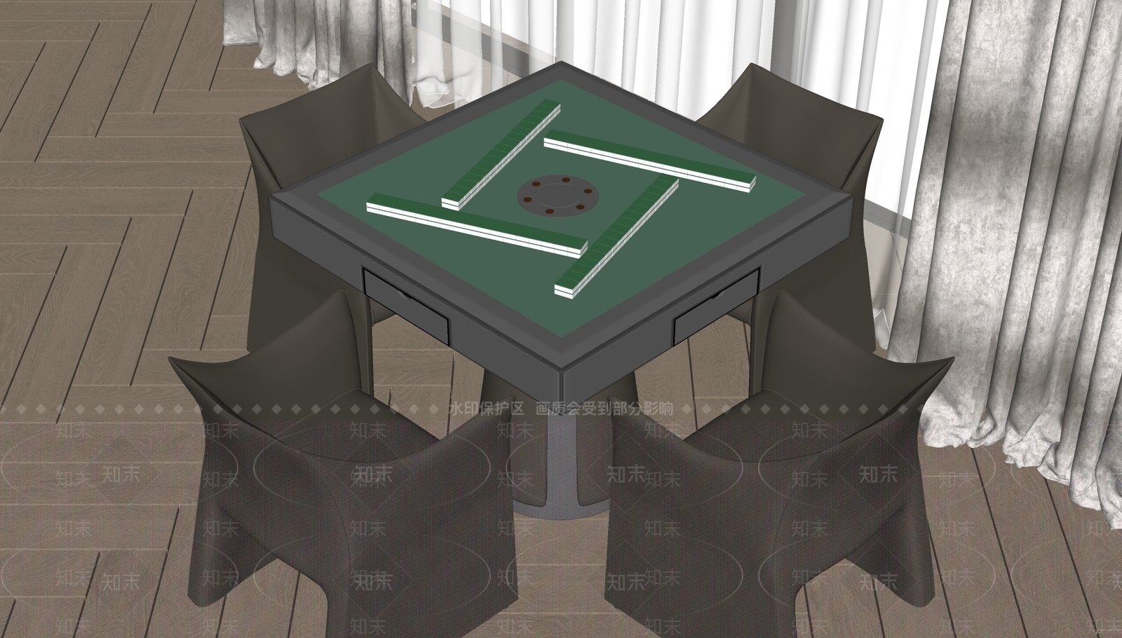 棋牌桌SU模型下载【ID:1149130010】