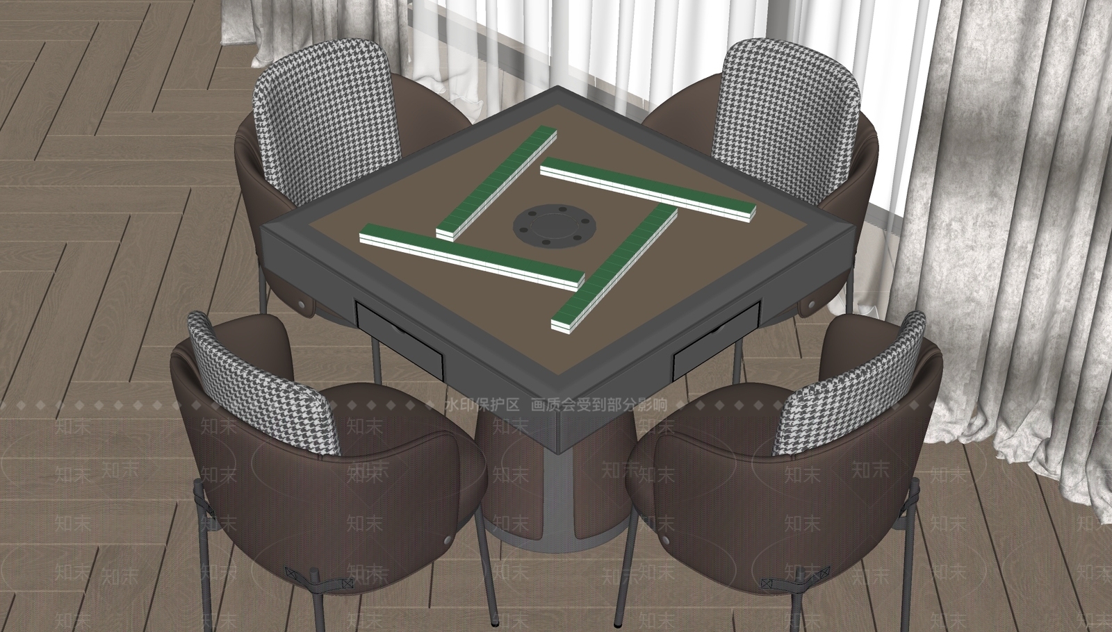 棋牌桌SU模型下载【ID:1149130462】