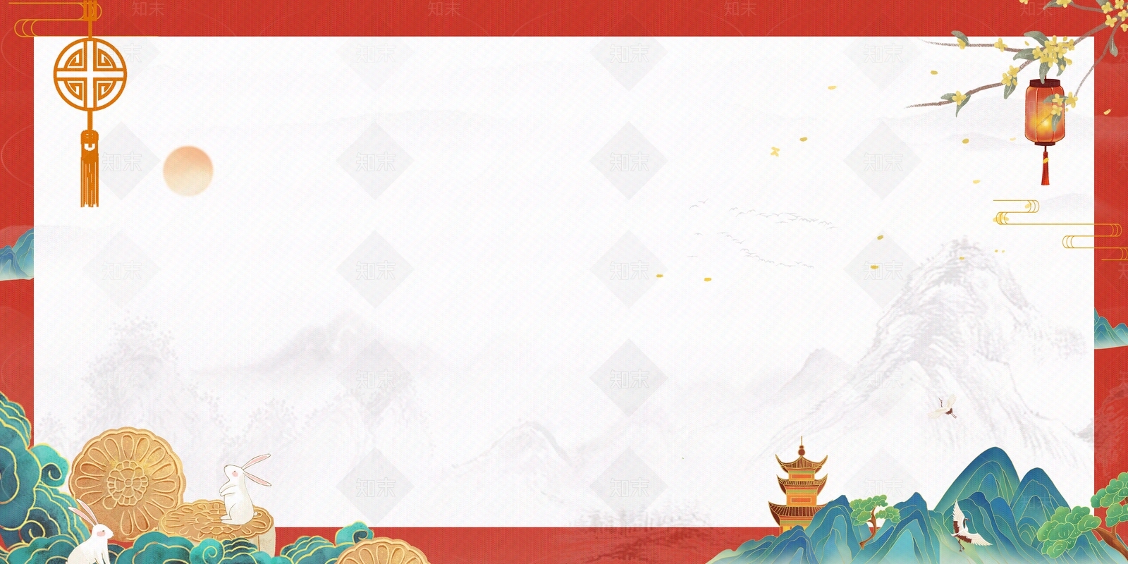 新中式国潮喜庆边框壁纸背景贴图下载【ID:1149133986】