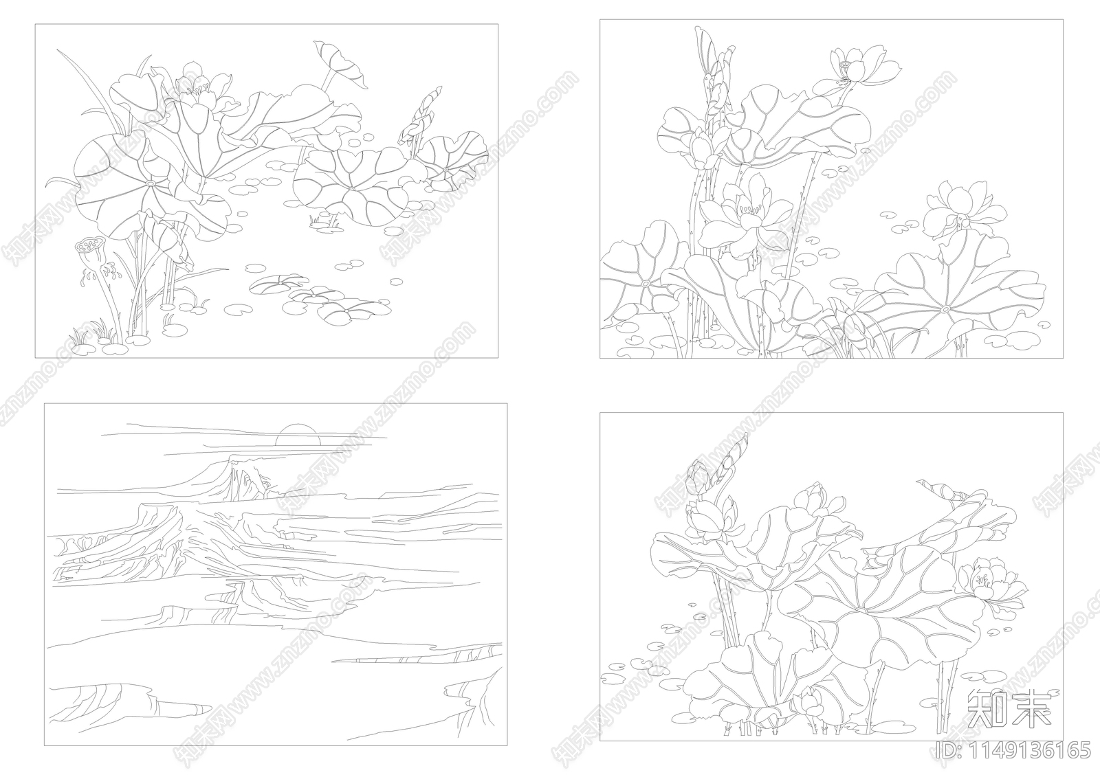 装饰画平面图块施工图下载【ID:1149136165】