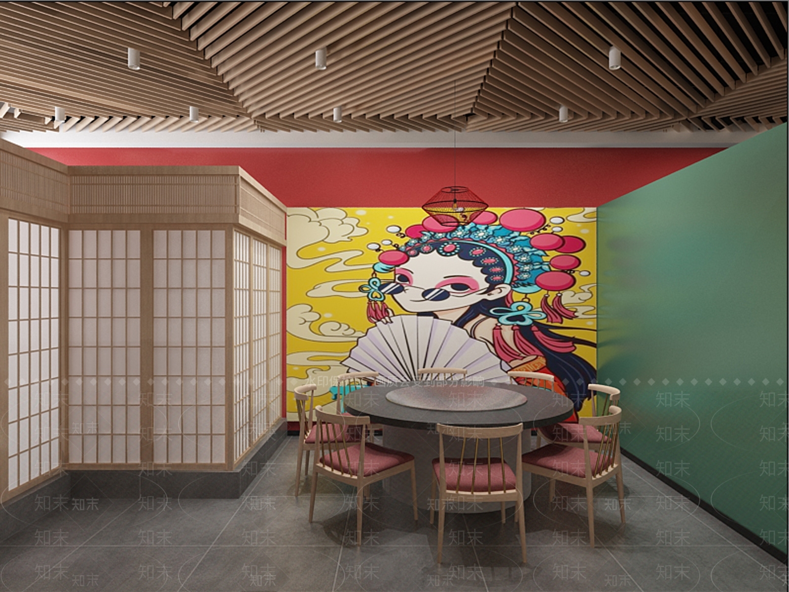 新中式中餐厅3D模型下载【ID:1149136344】