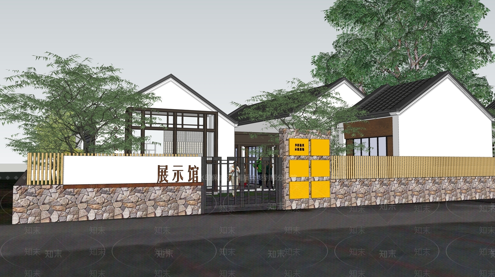 中式生物多样性展示馆SU模型下载【ID:1149136714】