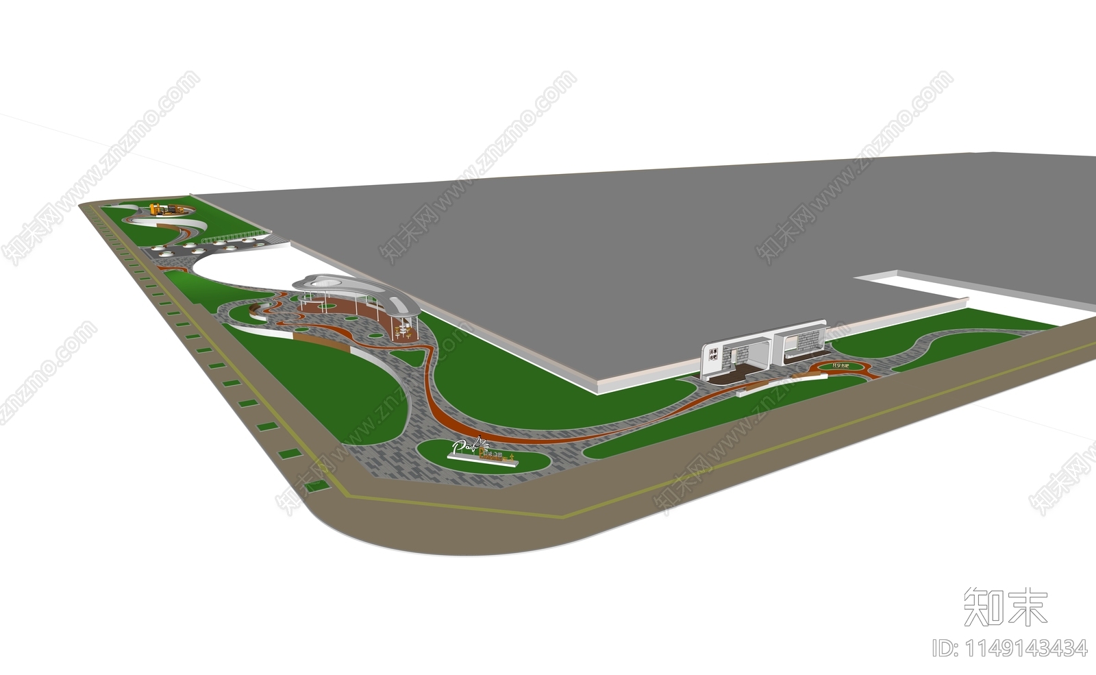 现代口袋公园SU模型下载【ID:1149143434】