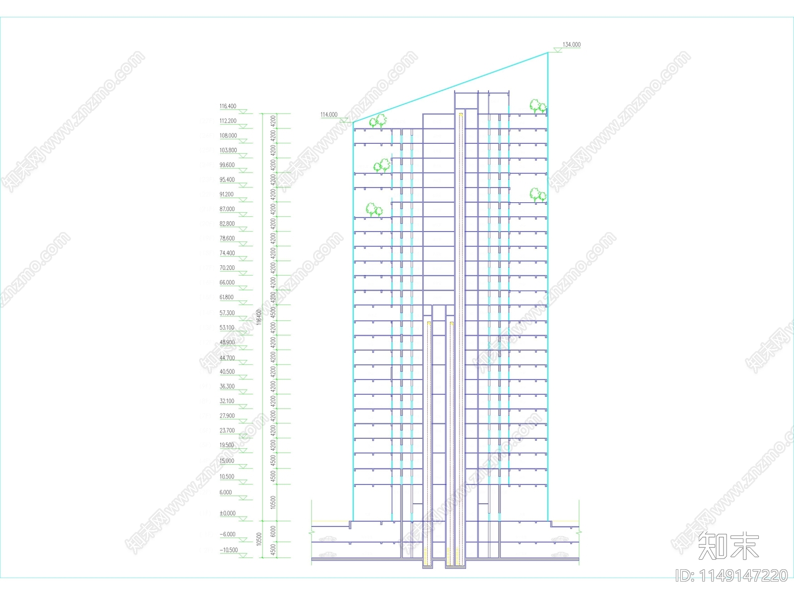 商业办公综合体总图单体节点cad施工图下载【ID:1149309379】