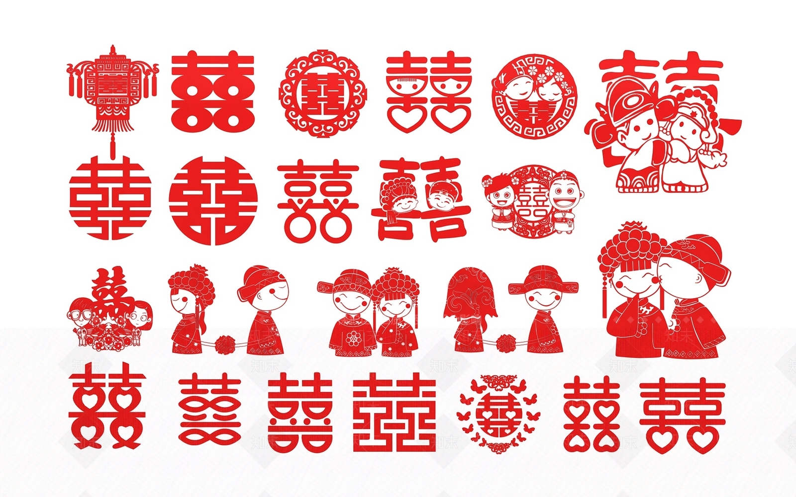 中式喜字剪纸墙饰3D模型下载【ID:1149154979】