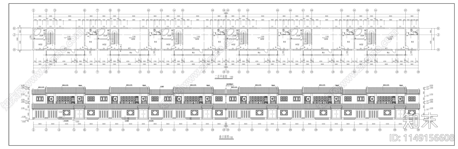 经典现代四合院cad施工图下载【ID:1149156608】