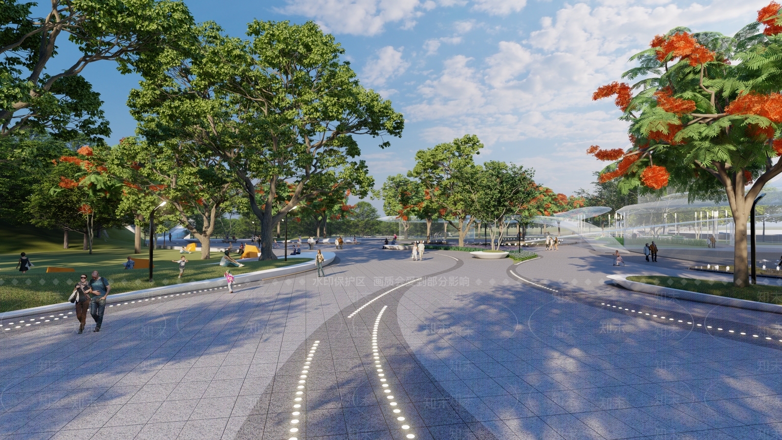现代景观公园SU模型下载【ID:1149158304】