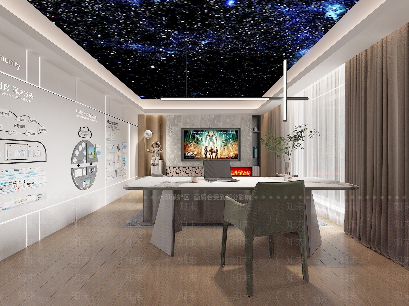 现代智能灯光家居展厅3D模型下载【ID:1149157446】