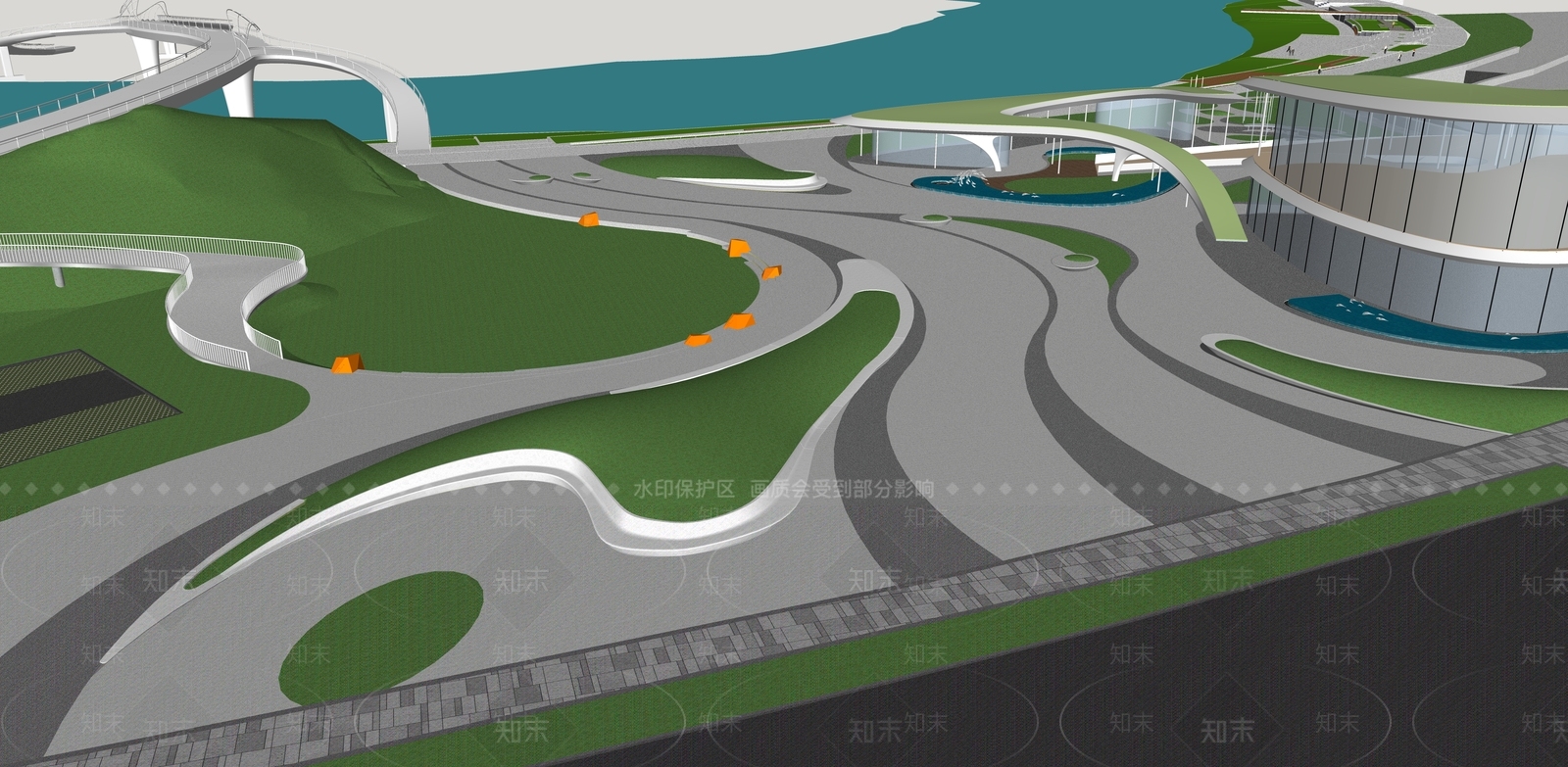 现代景观公园SU模型下载【ID:1149158304】