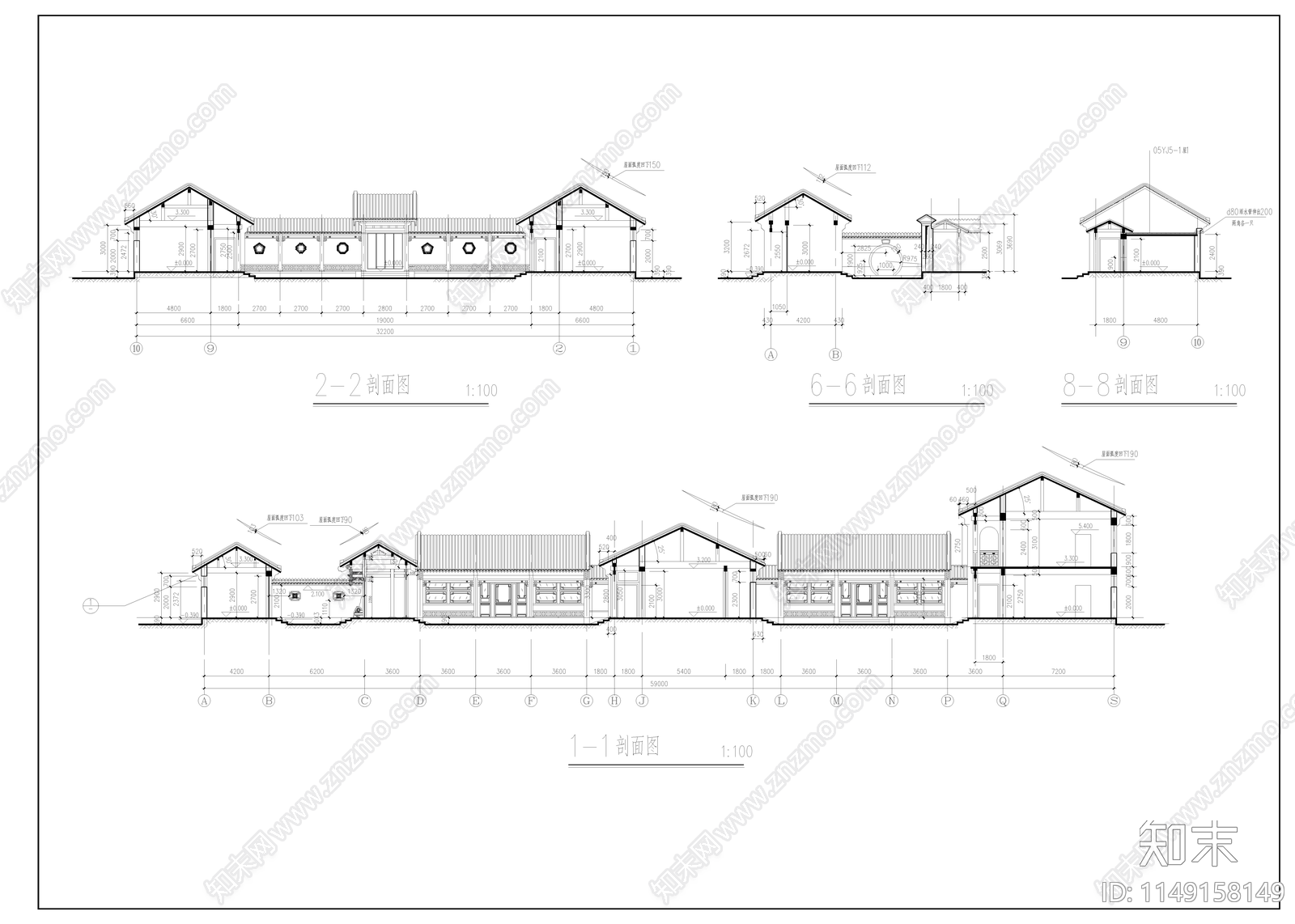 四合院建筑节点详图cad施工图下载【ID:1149158149】