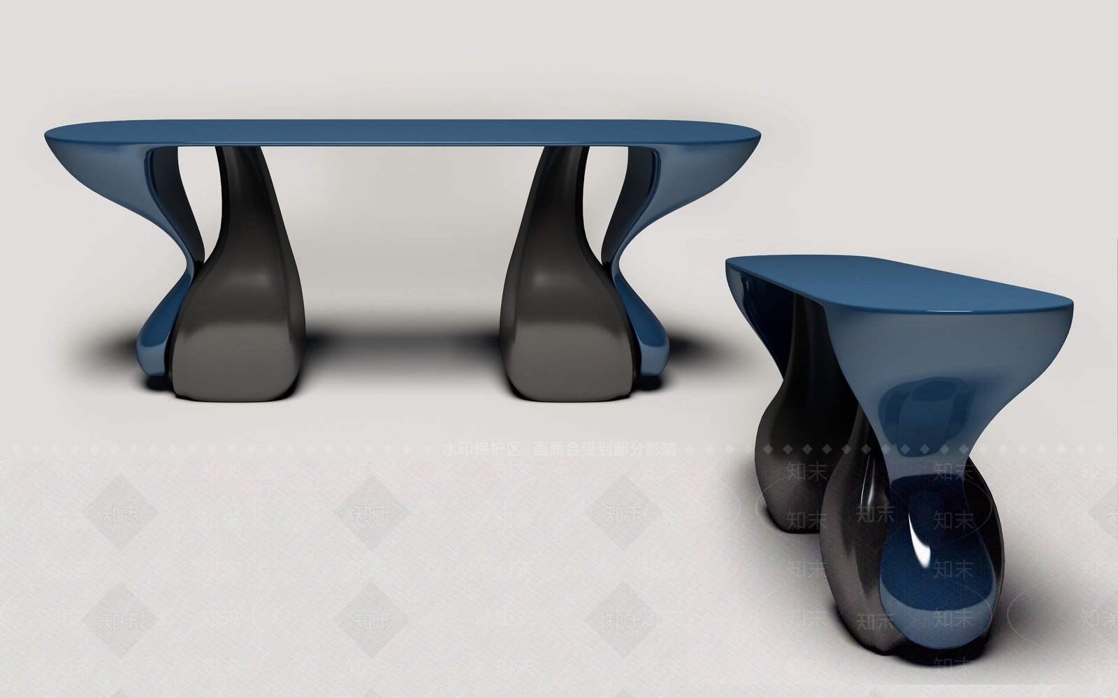 现代异形端景条案3D模型下载【ID:1149738669】