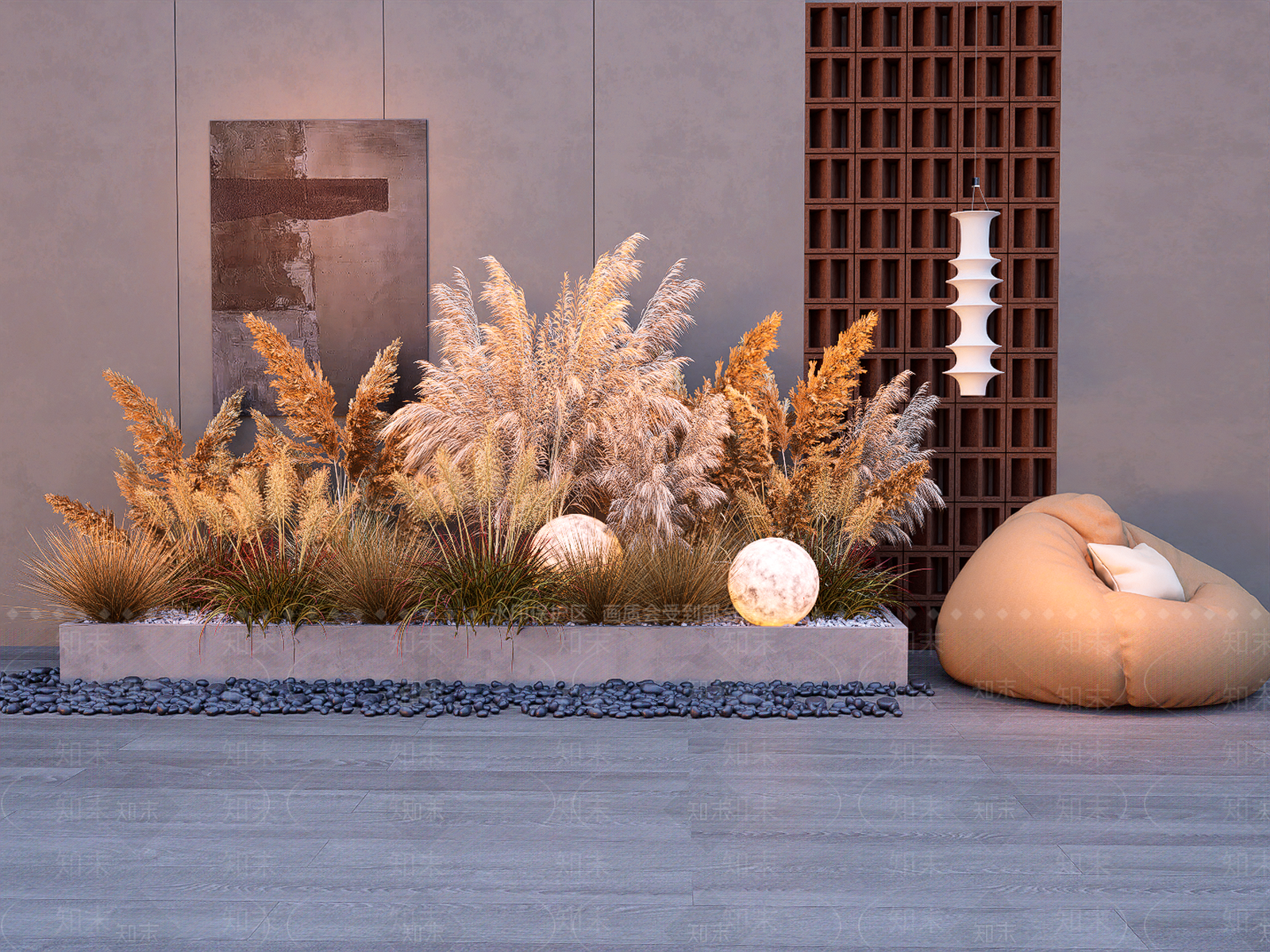 芦苇花箱SU模型下载【ID:1149161724】