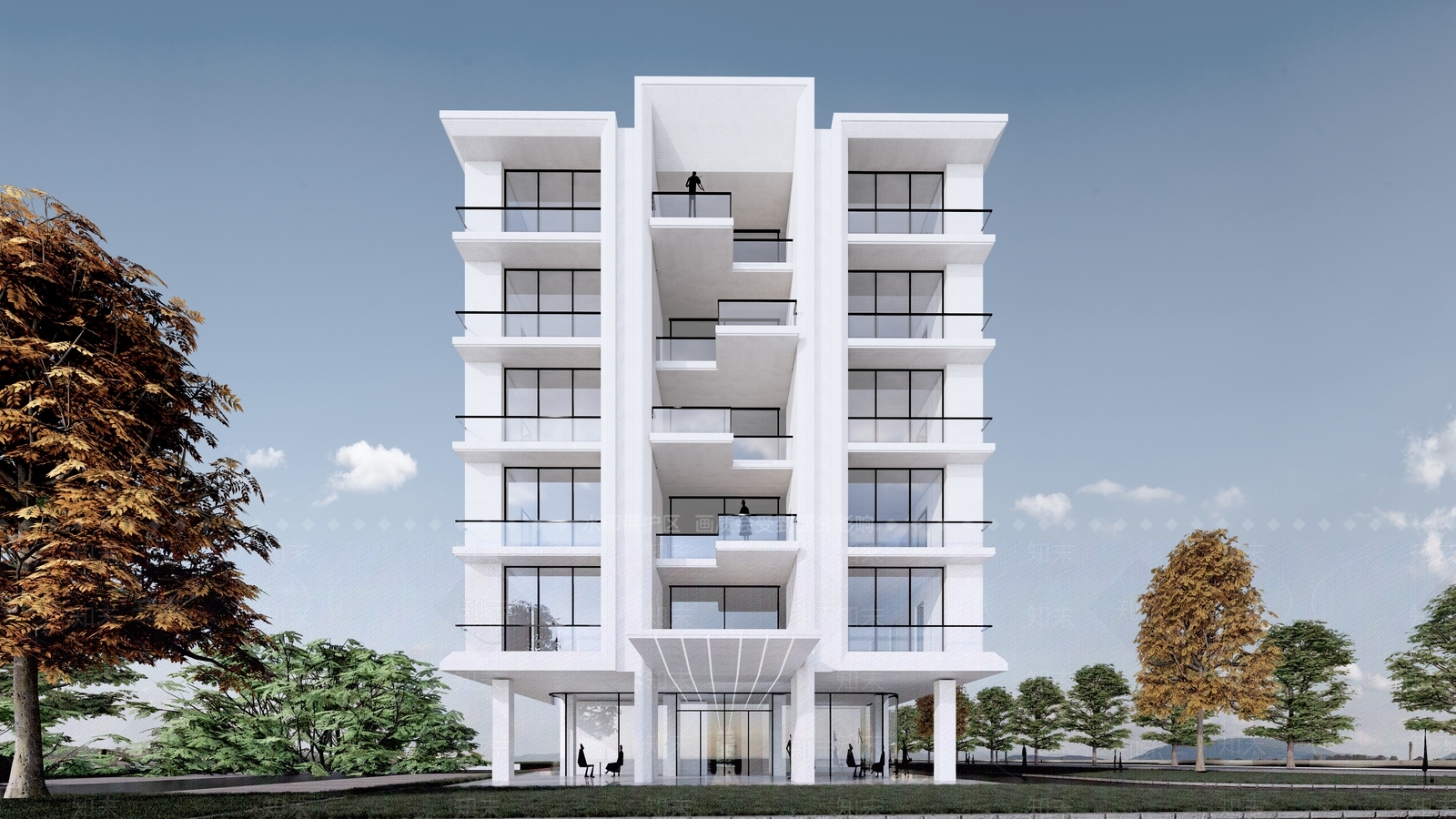现代展览馆建筑SU模型下载【ID:1149273272】
