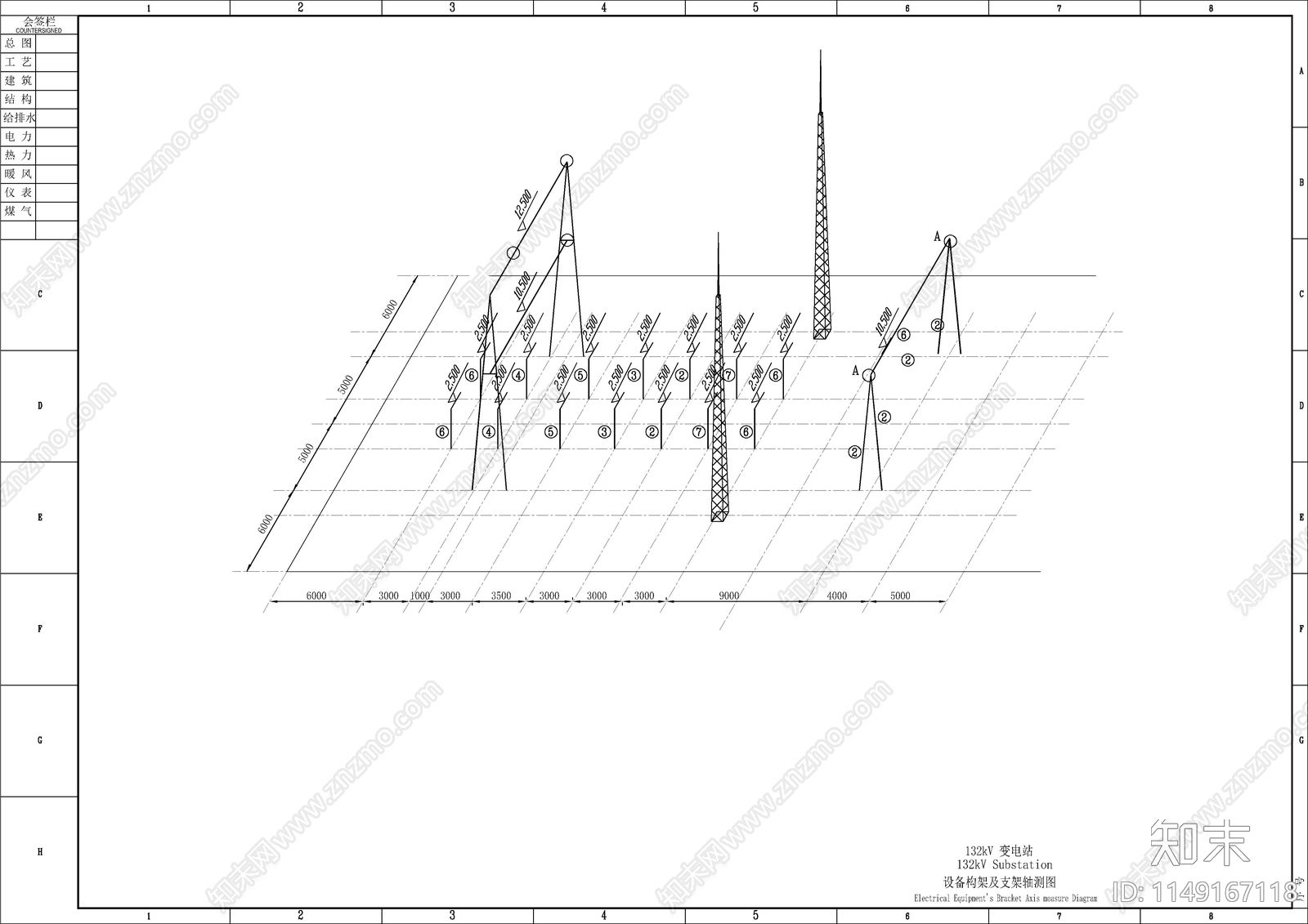 132kV变电站主接线图cad施工图下载【ID:1149167118】