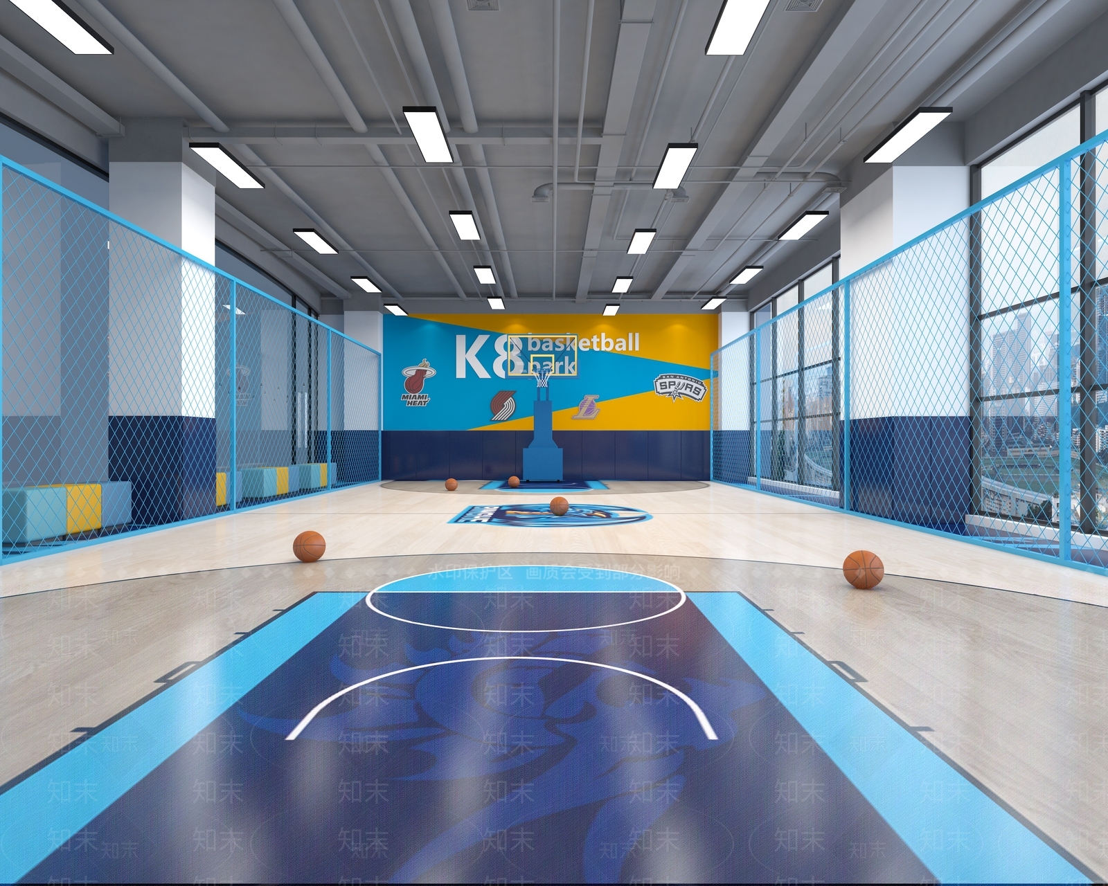 现代篮球馆3D模型下载【ID:1149169716】