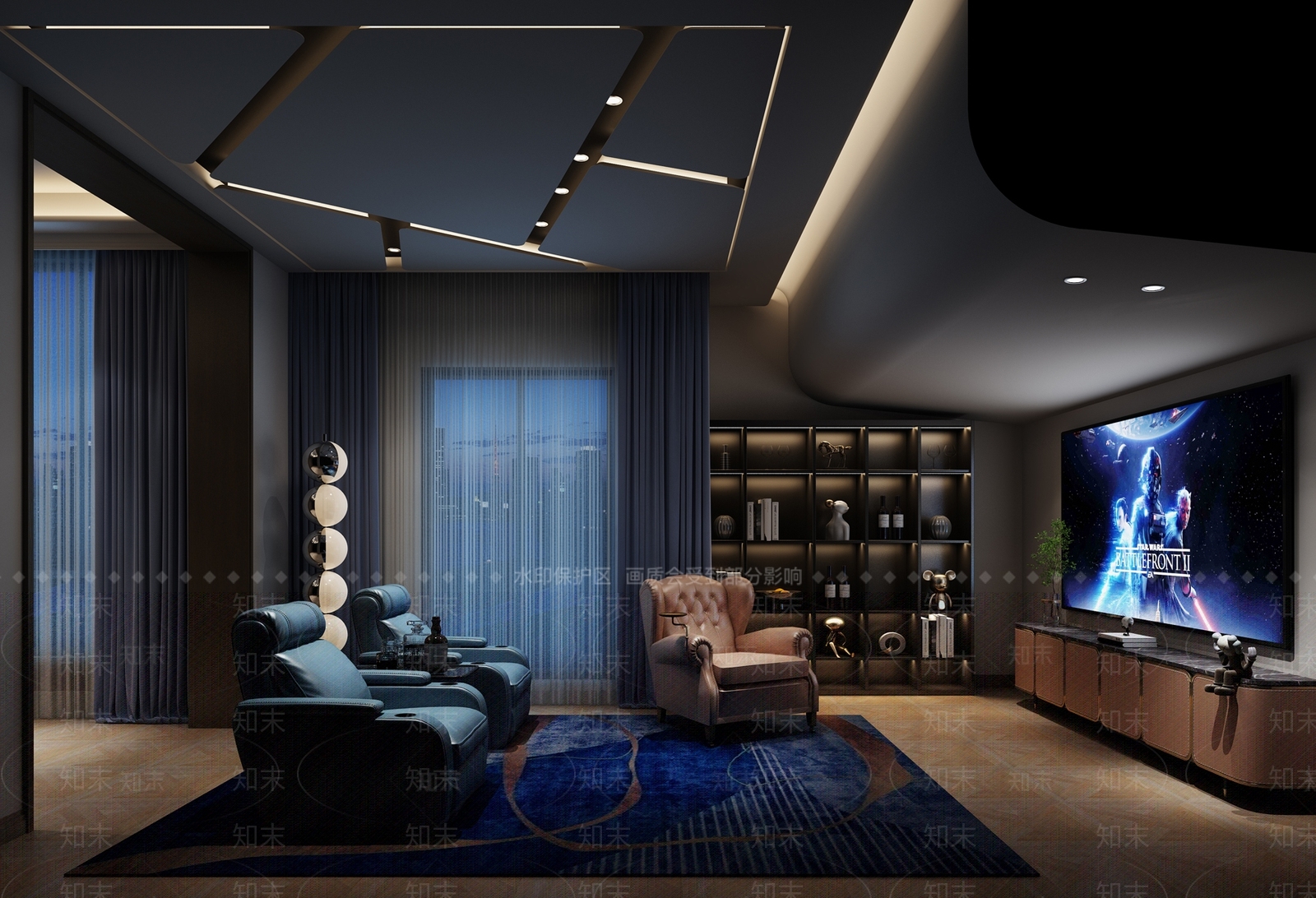 现代家居影音室3D模型下载【ID:1149173355】