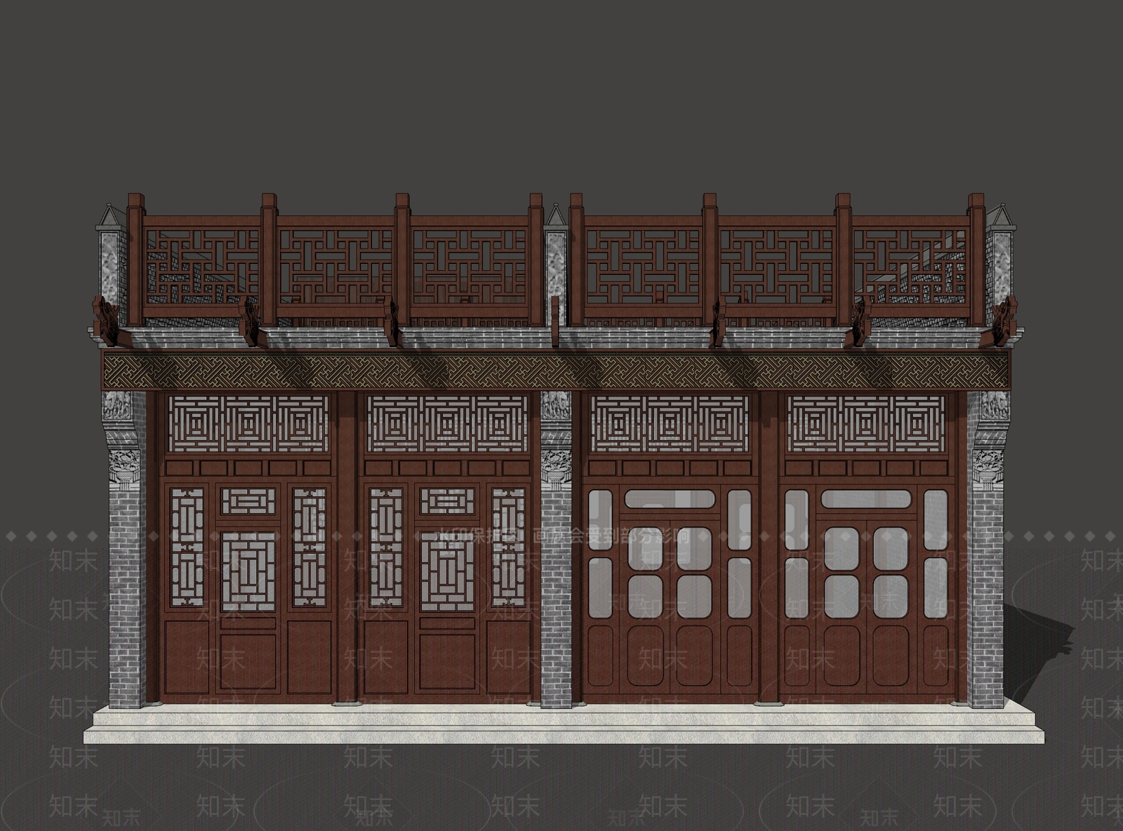 中式煤油庄SU模型下载【ID:1149173942】